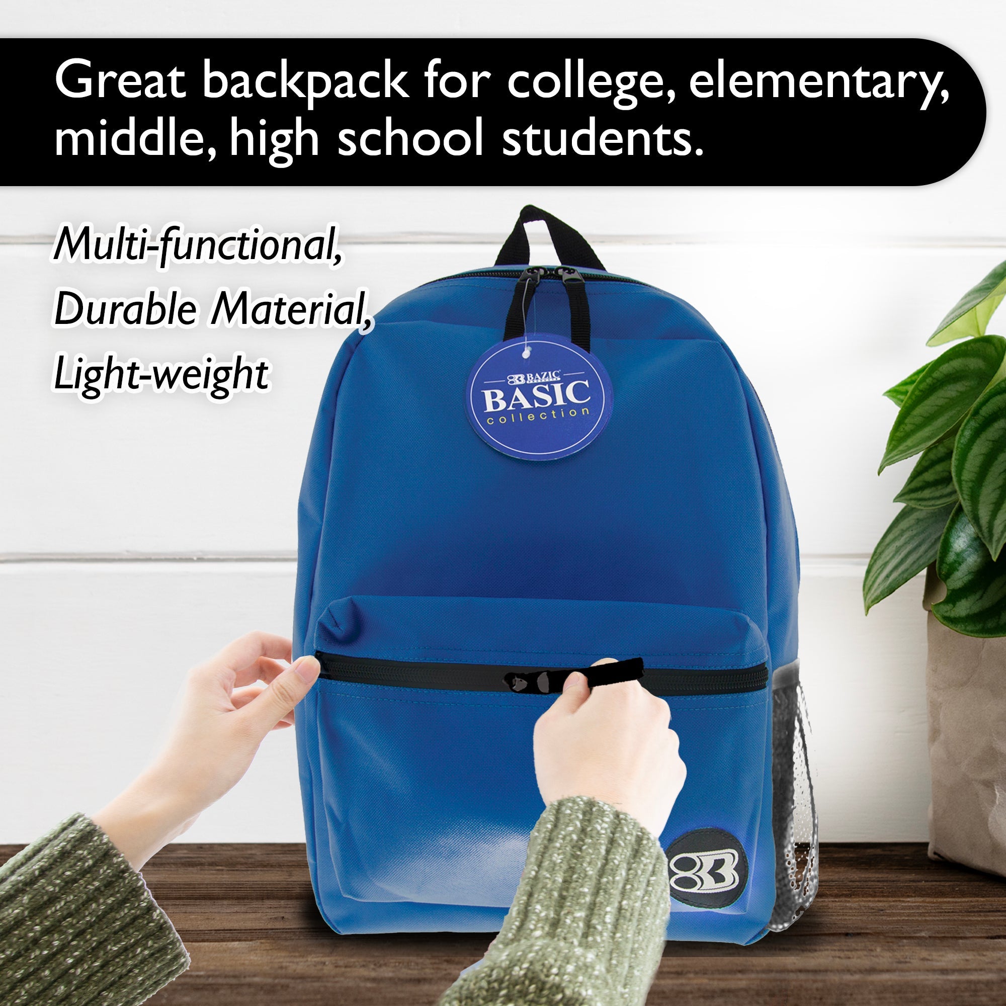 Basic 16" Blue Backpack