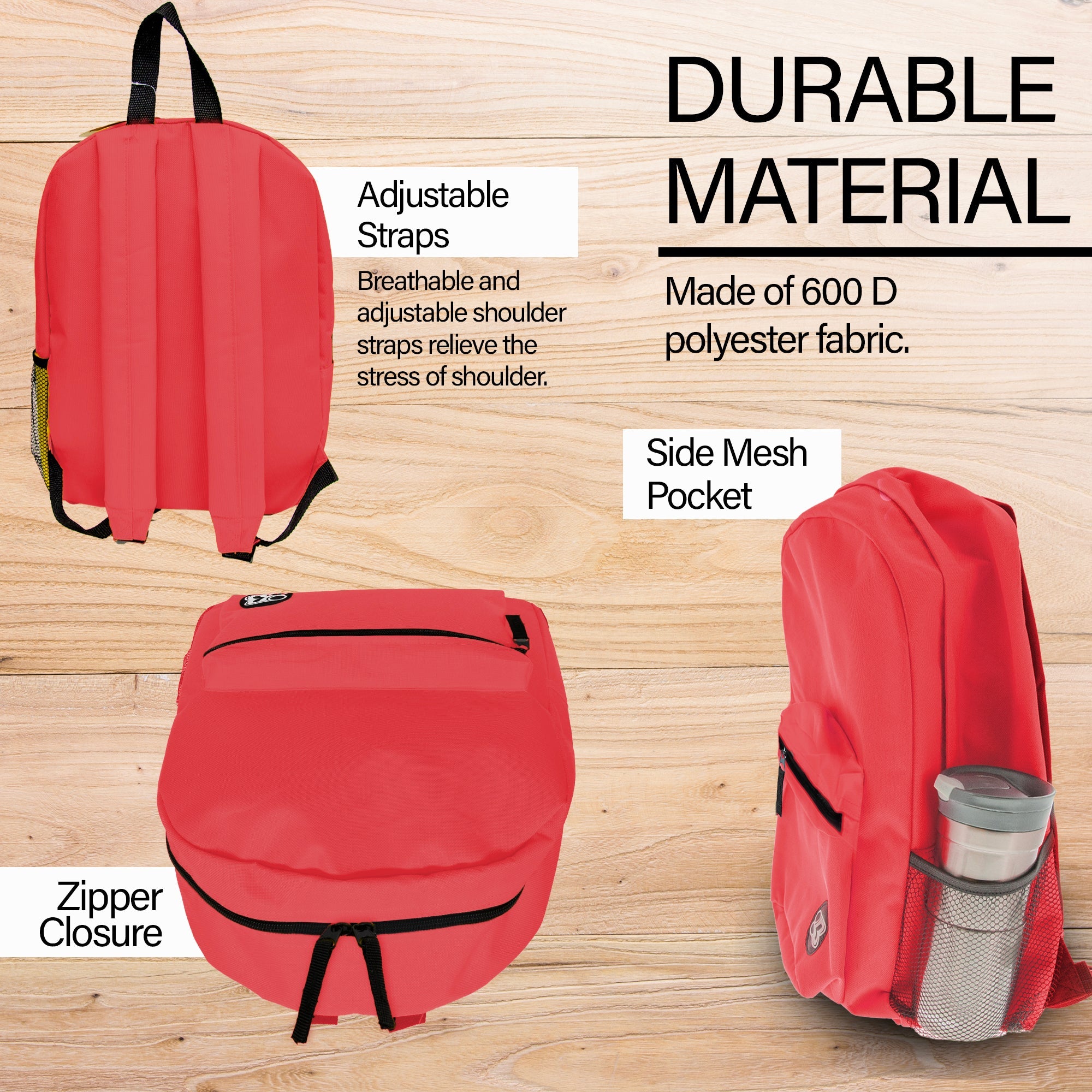 Basic 16" Red Backpack
