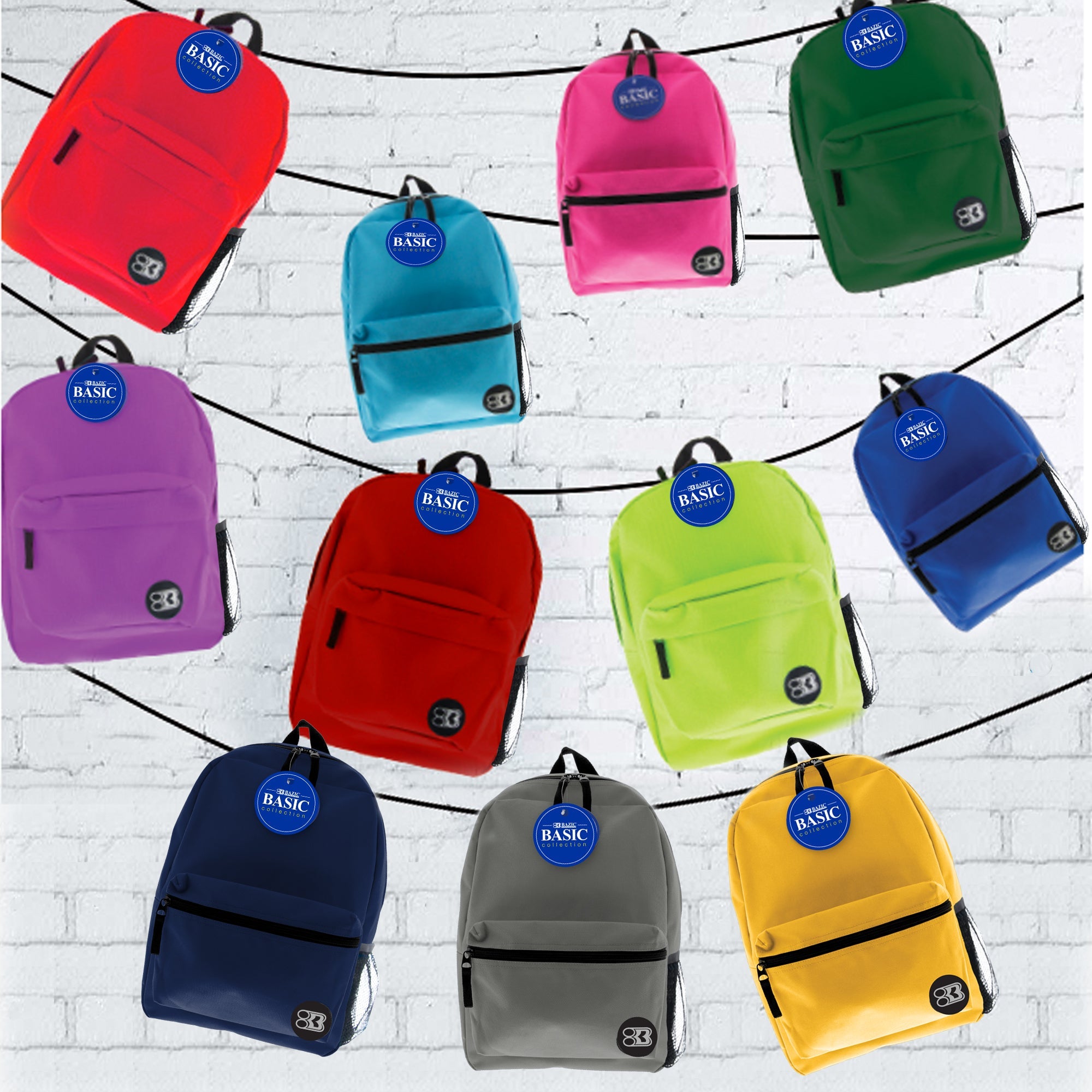 Basic 16" Lime Green Backpack