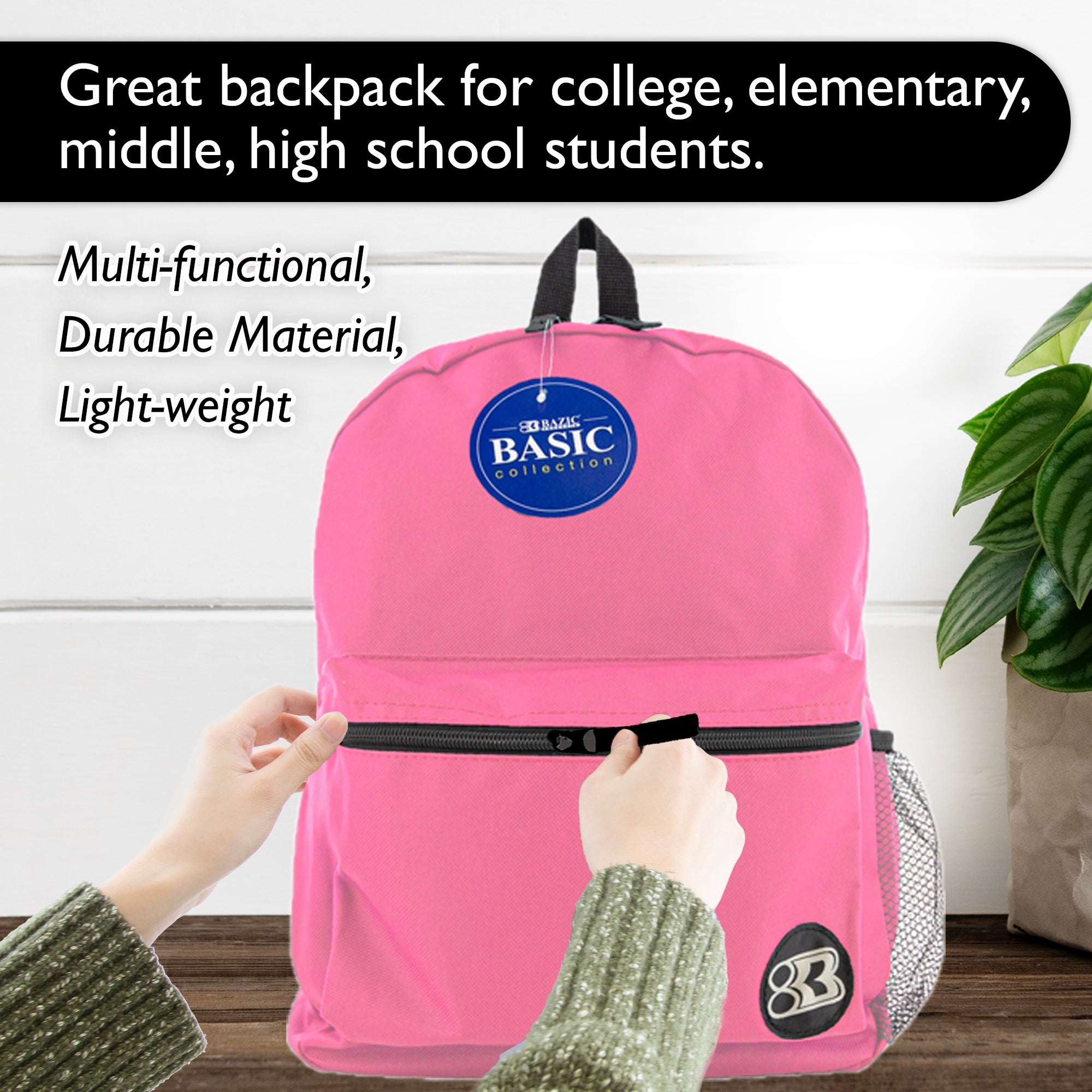 Basic 16" Fuchsia Backpack