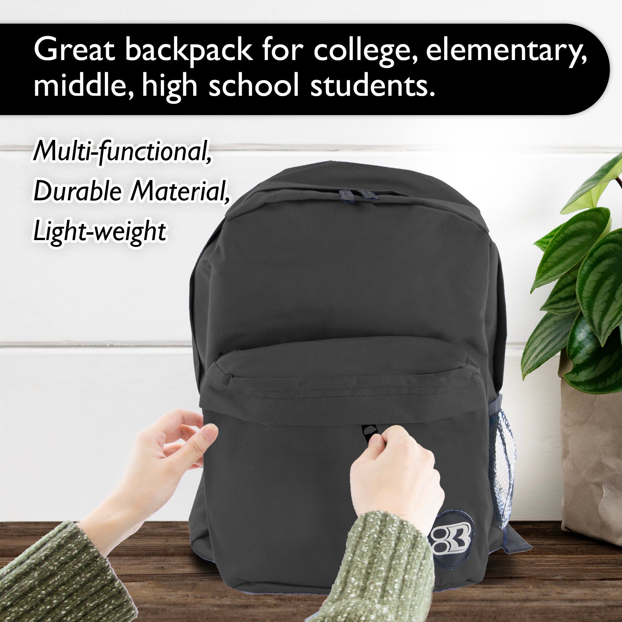 Classic 17" Black Backpack