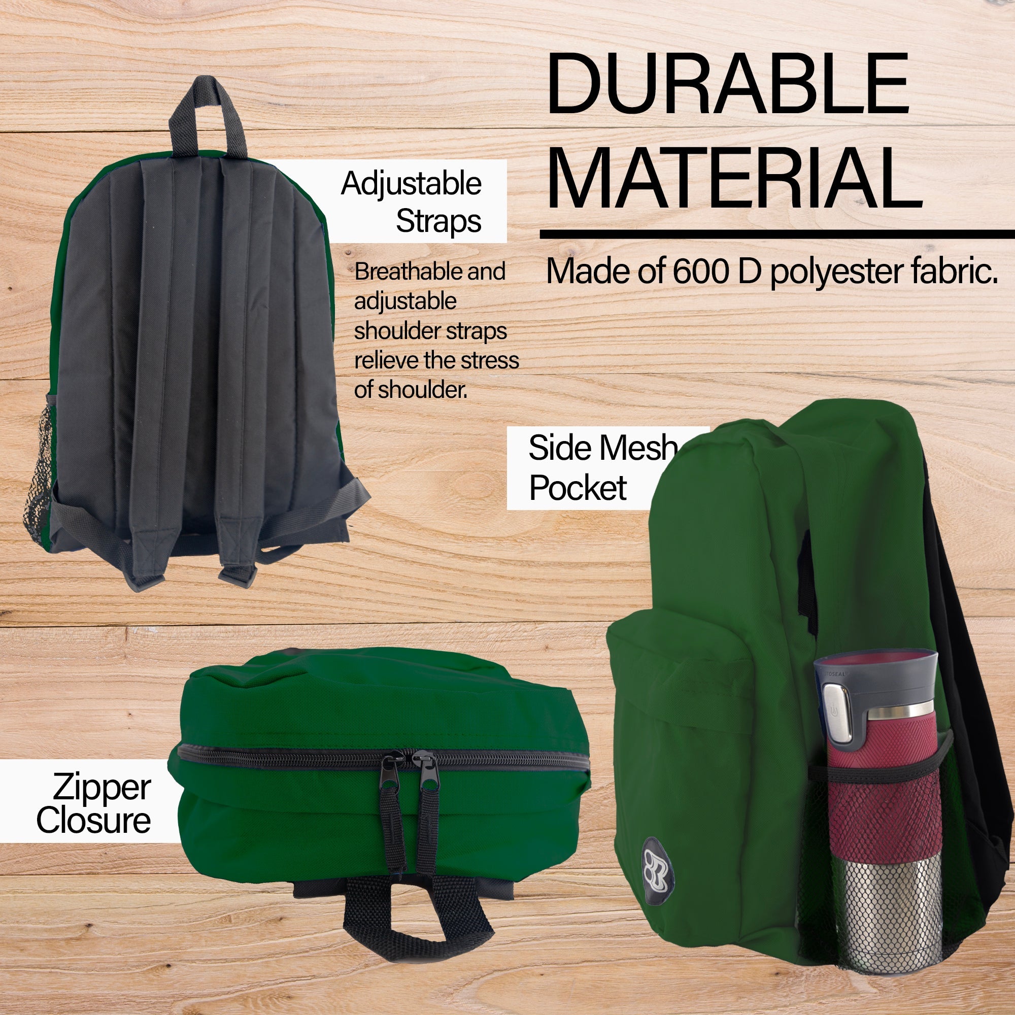 Classic 17" Green Backpack