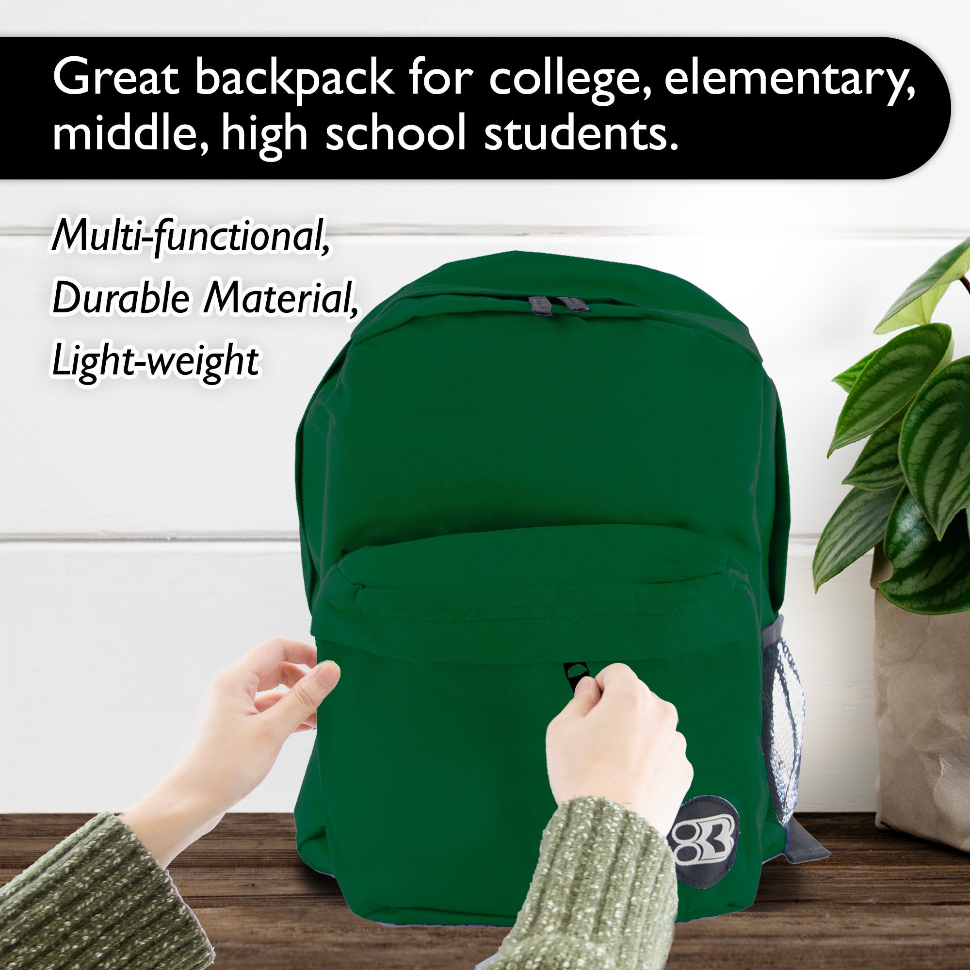 Classic 17" Green Backpack