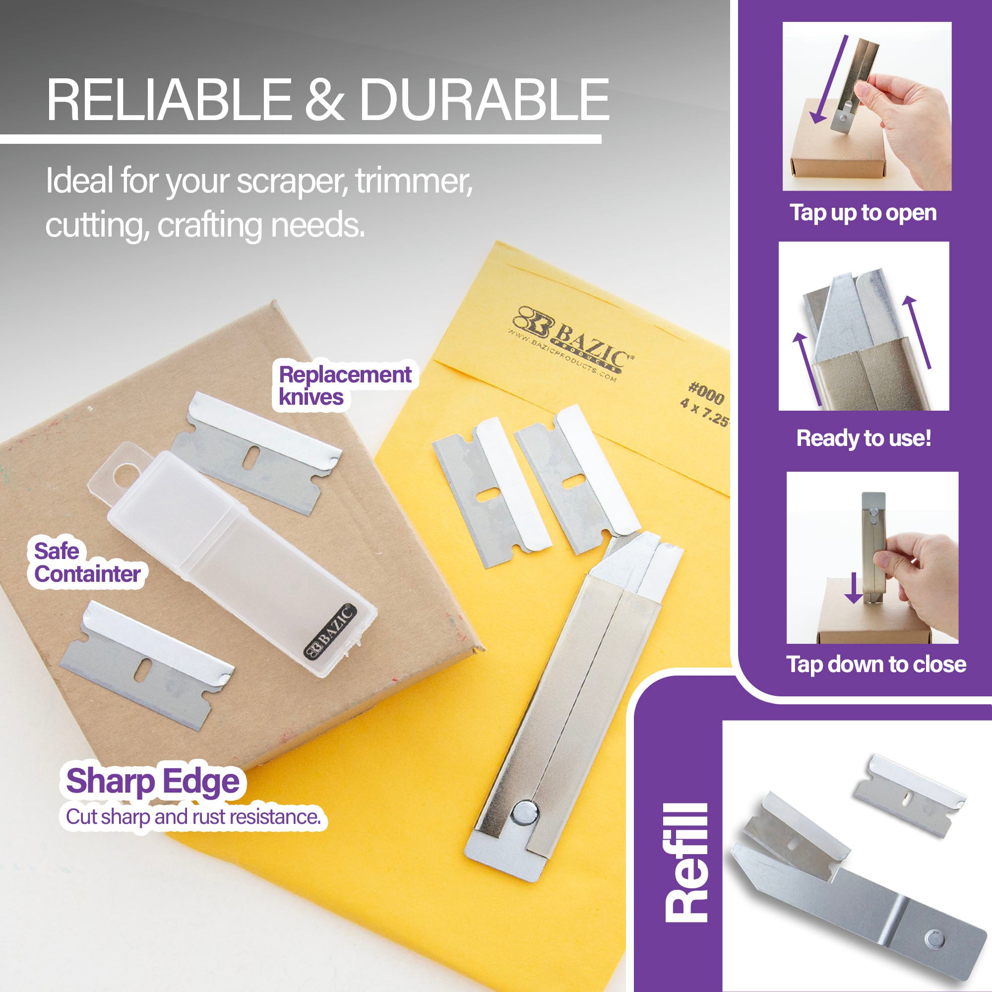 Carton Cutters w/ 4 Replacement Blades in tube