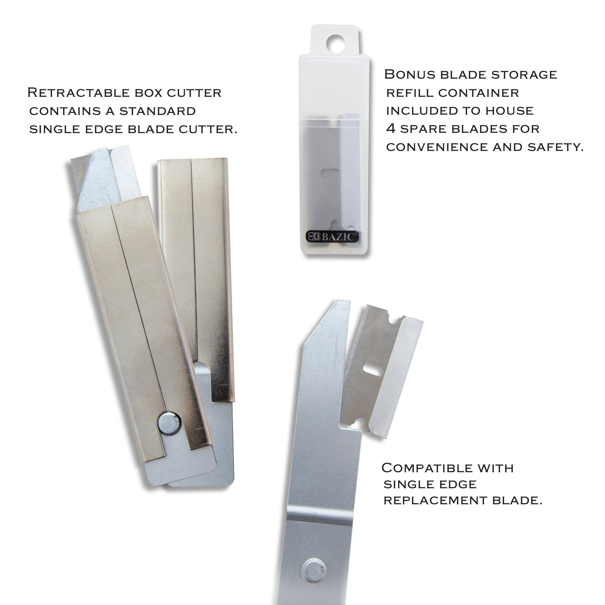 Carton Cutters w/ 4 Replacement Blades in tube
