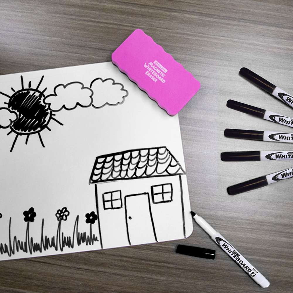 Fine Tip Black Dry-Erase Marker (4/Pack)