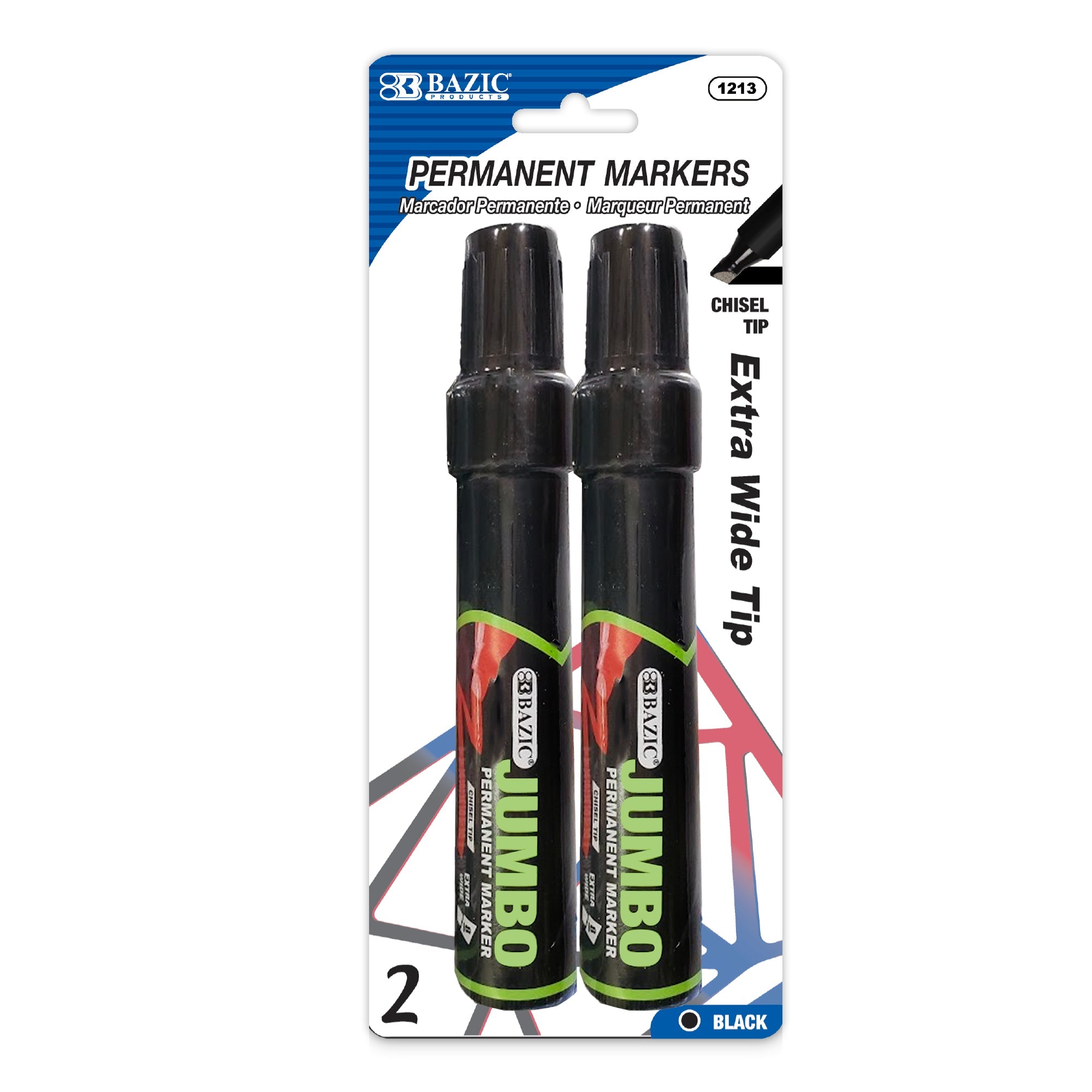 Chisel Tip Jumbo 8mm Permanent Marker (2/Pack)