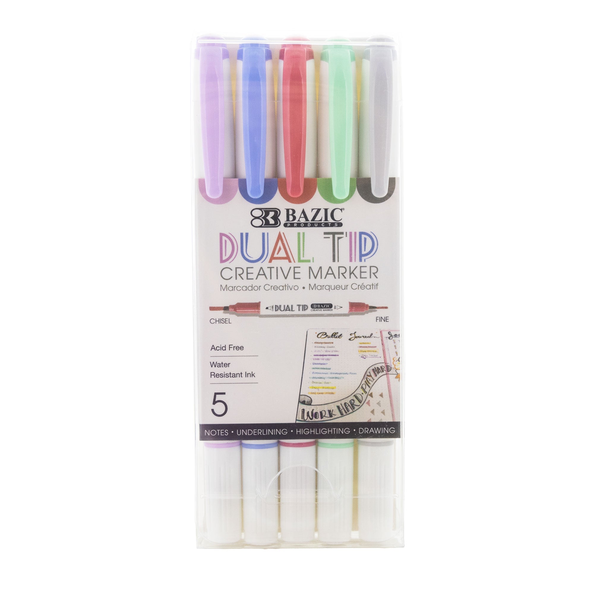 Dual Tip Creative Markers 5 Colors