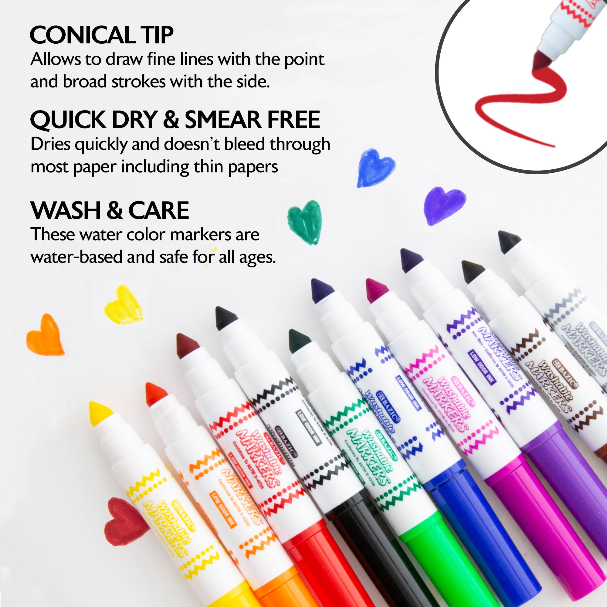 Washable Markers Broad Line Mini 10 Color