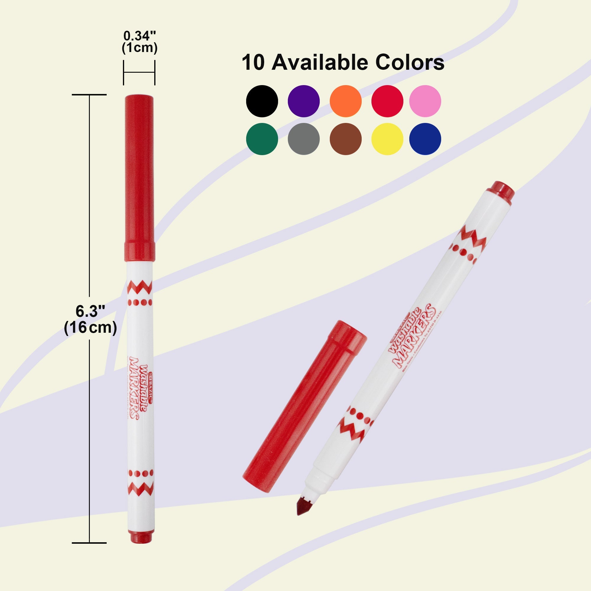 Washable Markers Super Tip 10 Color