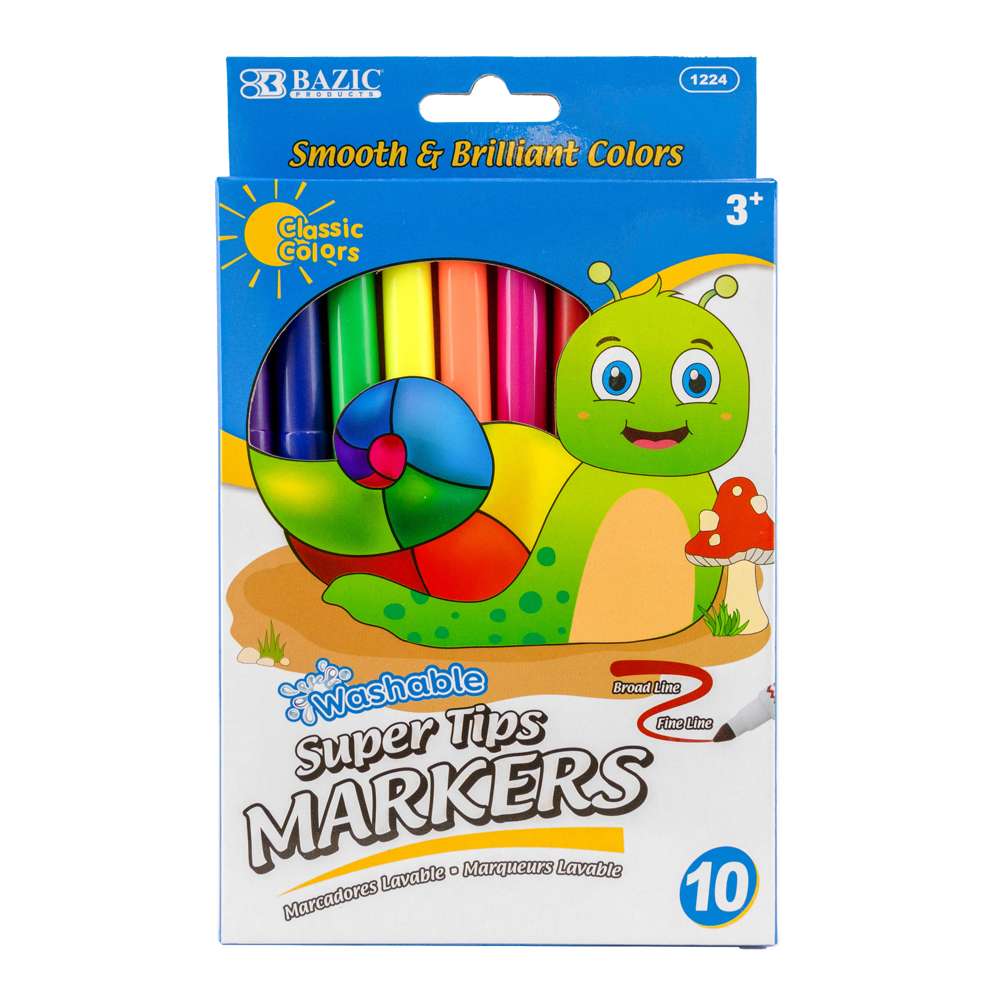 Washable Markers Super Tip 10 Color