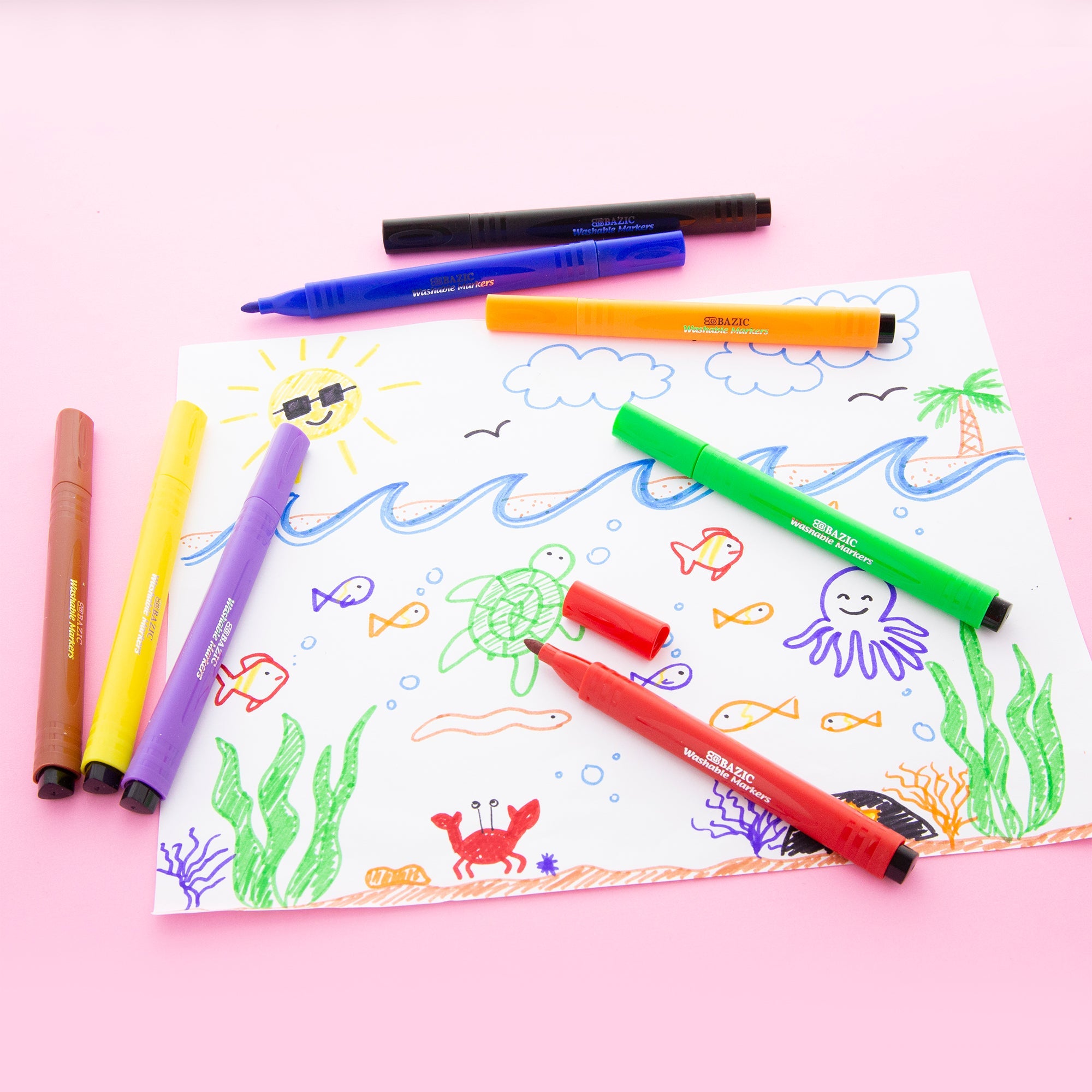 Washable Markers Broad Line Jumbo Triangle 8 Color