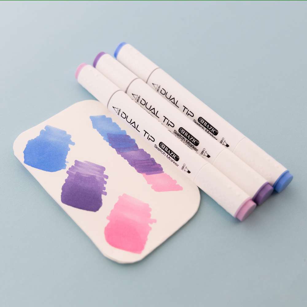 Dual Tip Alcohol-Based Markers 6 Pastel Colors
