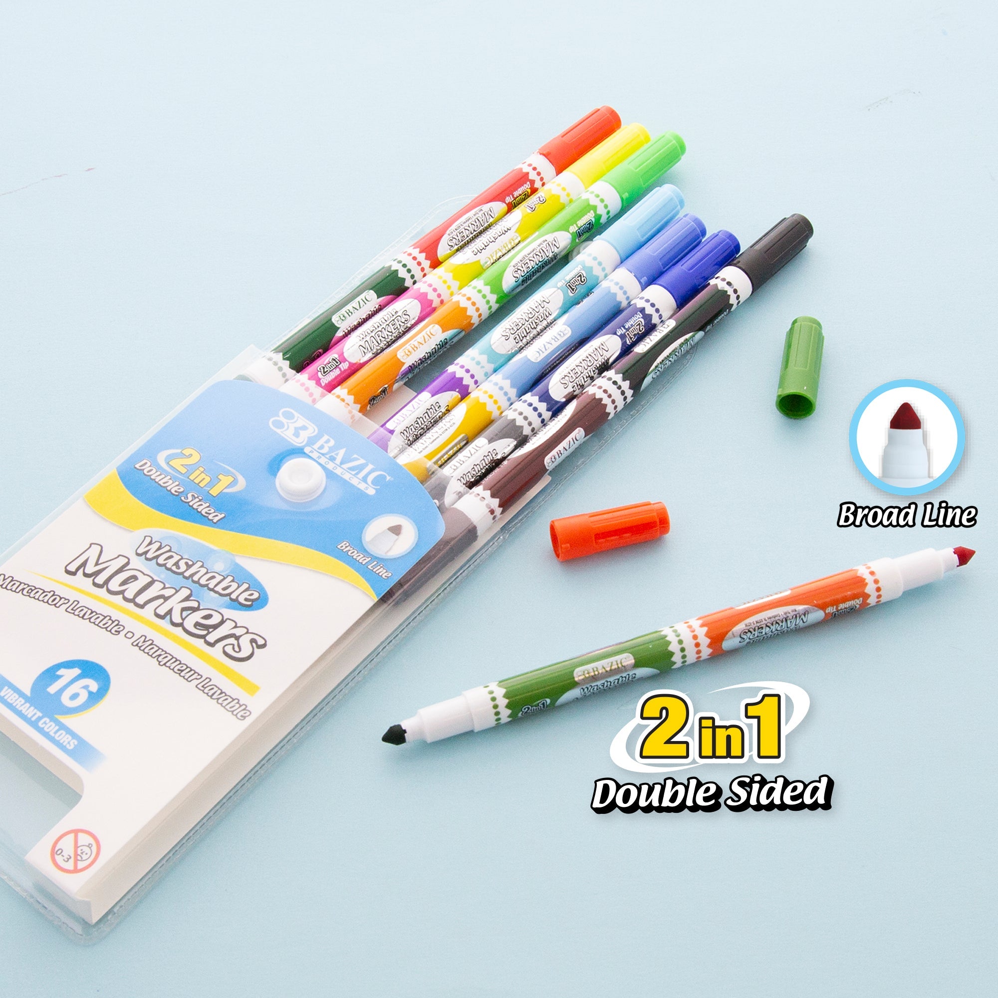 Double-Tip 8 Washable Markers