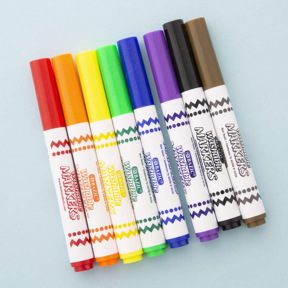 Washable Markers Broad Line Jumbo 8 Color (200/Pack)