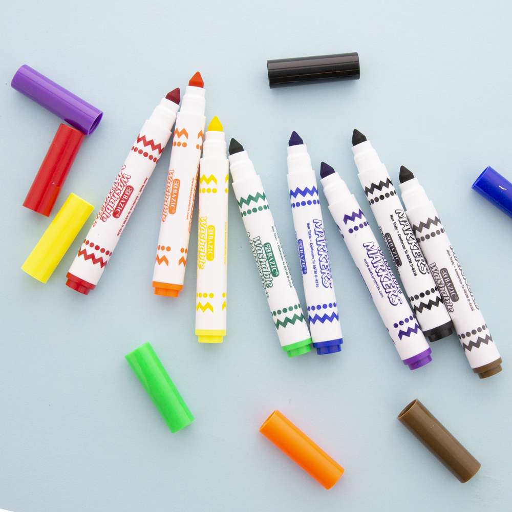Washable Markers Broad Line Jumbo 8 Color (200/Pack)