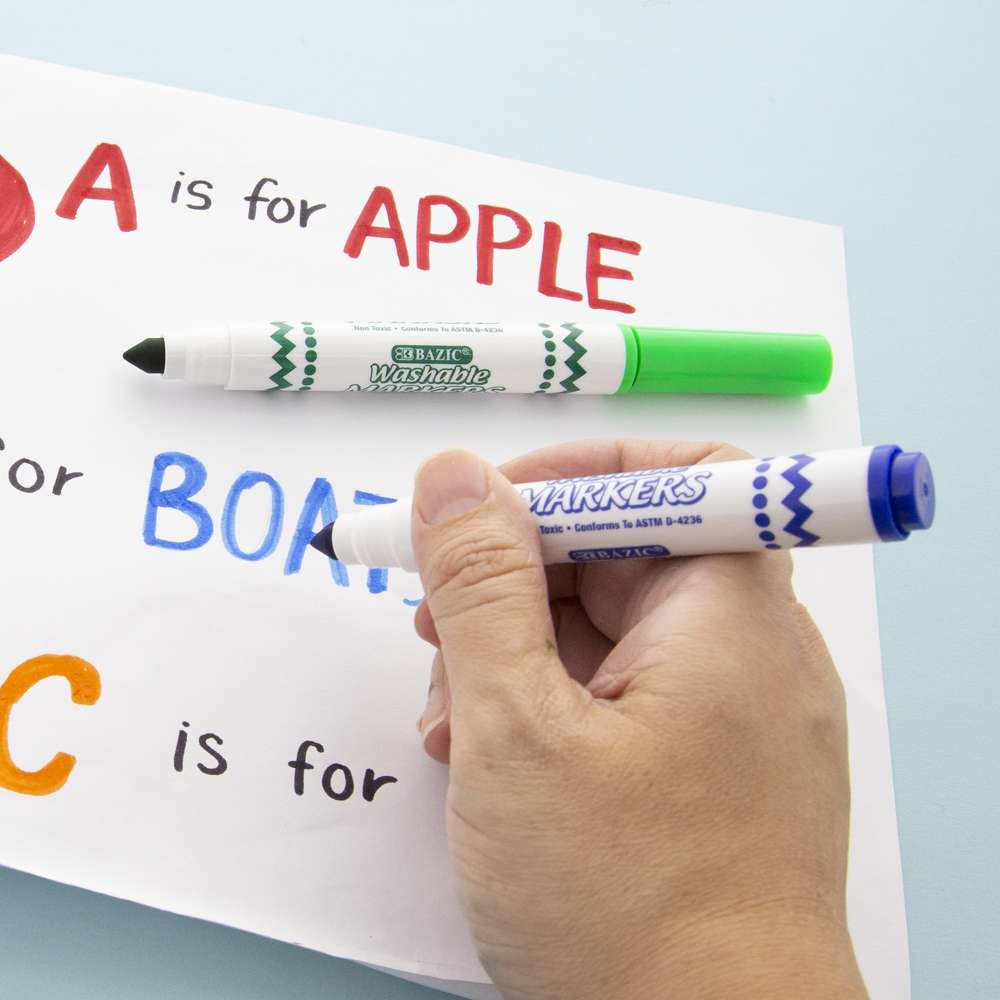 Washable Markers Broad Line Jumbo 8 Color (200/Pack)