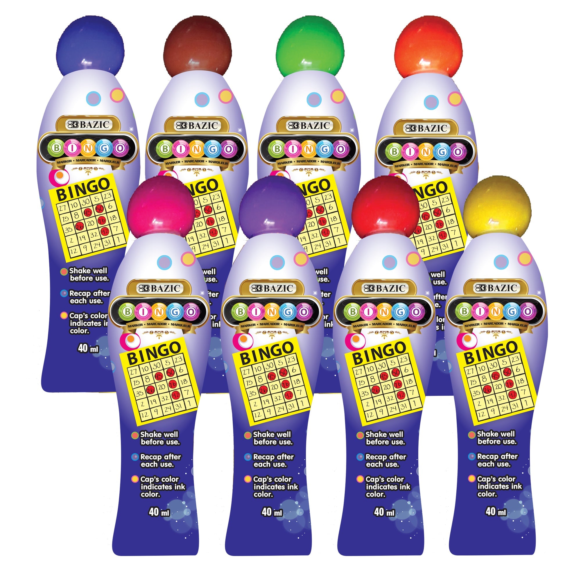 Assorted Color 40 ml Bingo Marker