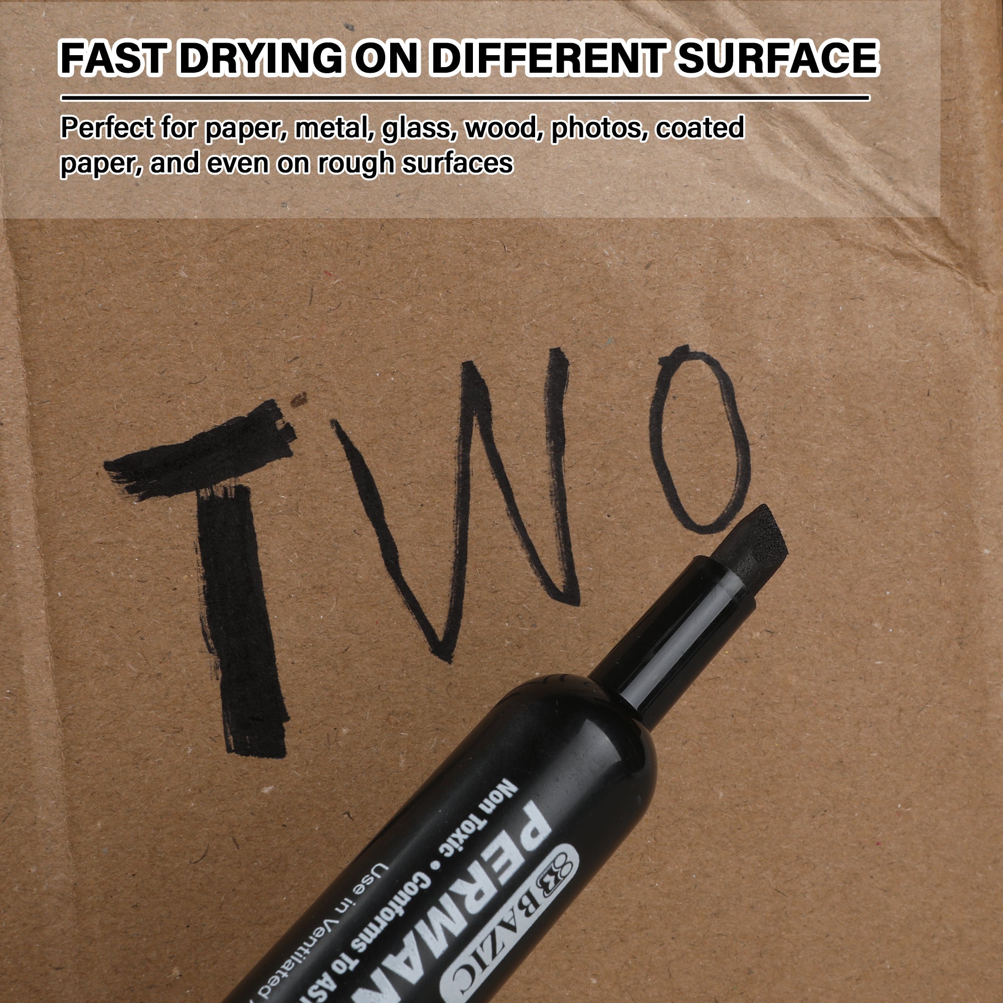 Chisel Tip Desk Style Black Permanent Marker (3/Pack)