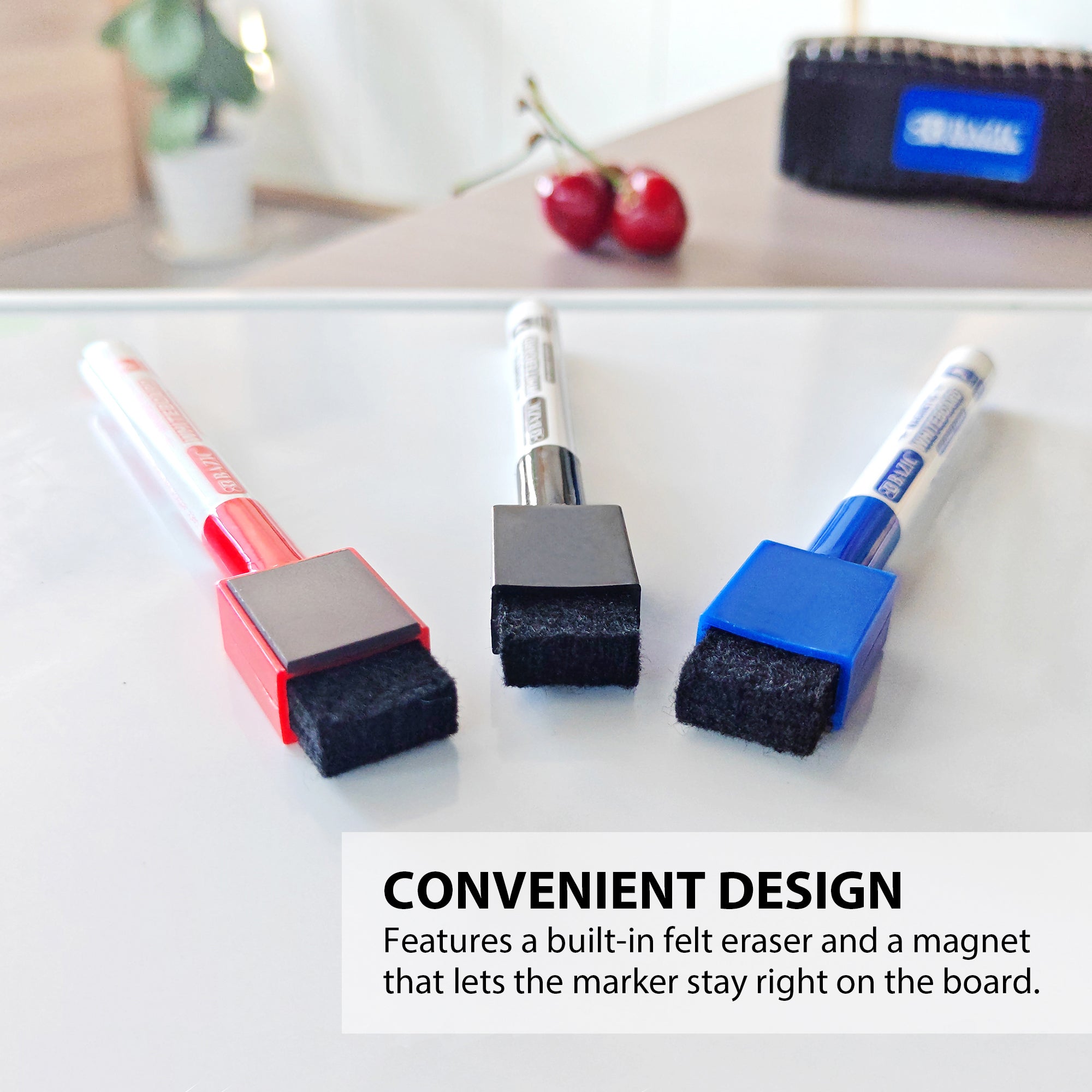 Magnetic Assorted Color Dry-Erase Markers (3/Pack)