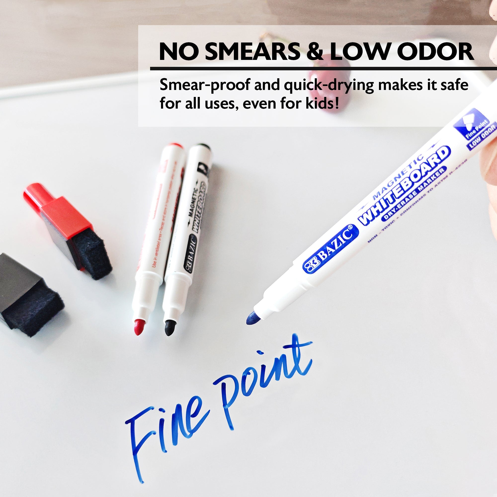 Magnetic Assorted Color Dry-Erase Markers (3/Pack)