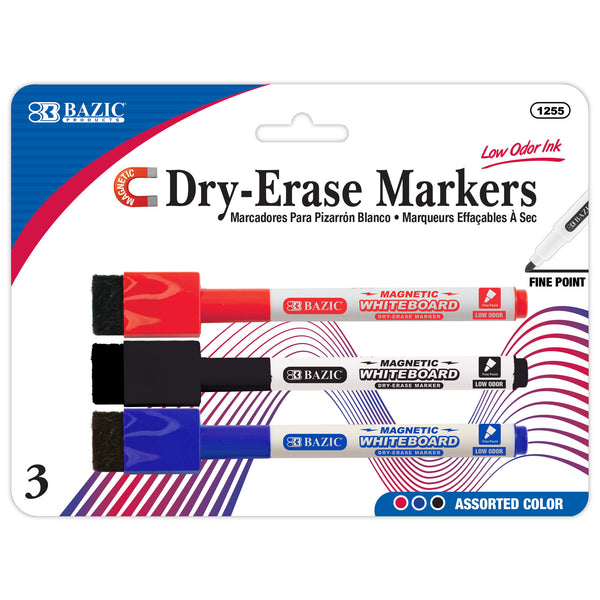Assorted Colors Magnetic Dry-Erase Markers (3/Pack)