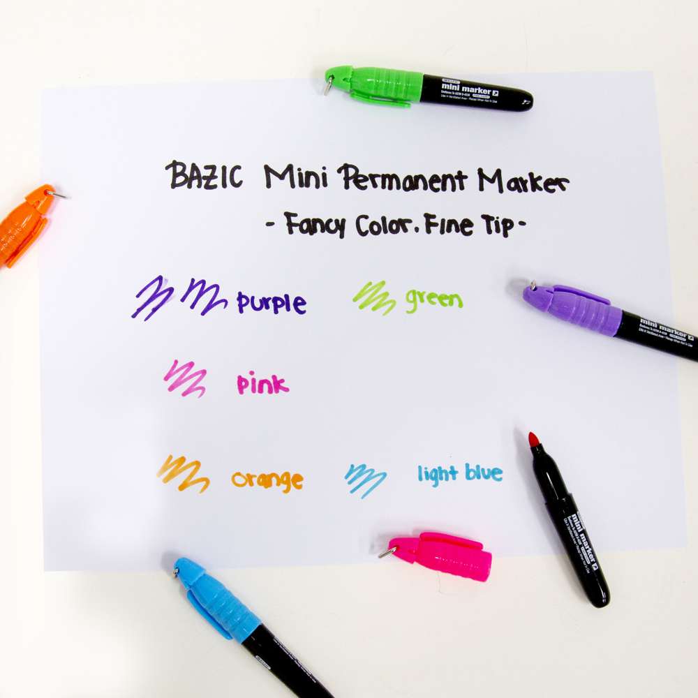 Fine Tip Mini Fancy Colors Permanent Marker (5/Pack)
