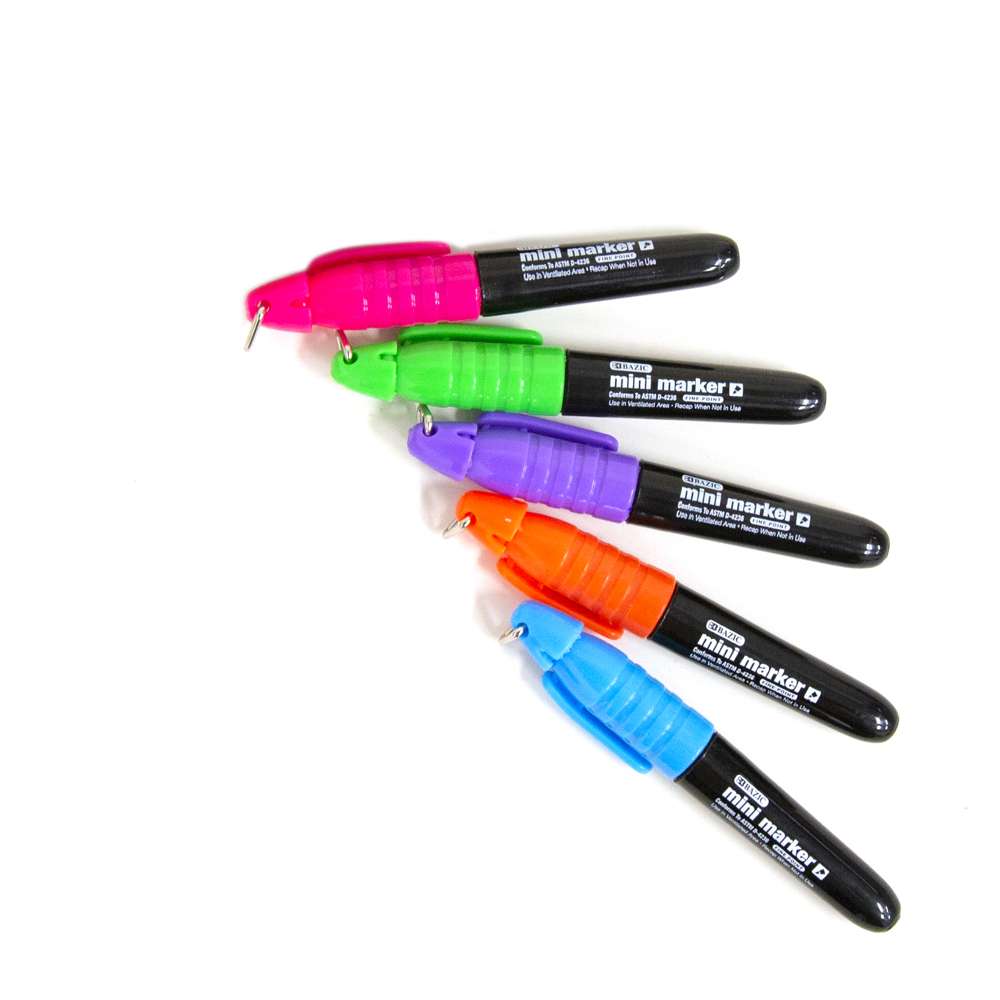 Fine Tip Mini Fancy Colors Permanent Marker (5/Pack)