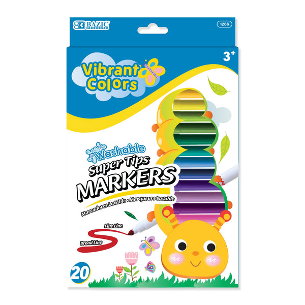 20 Color Super Tip Washable Markers
