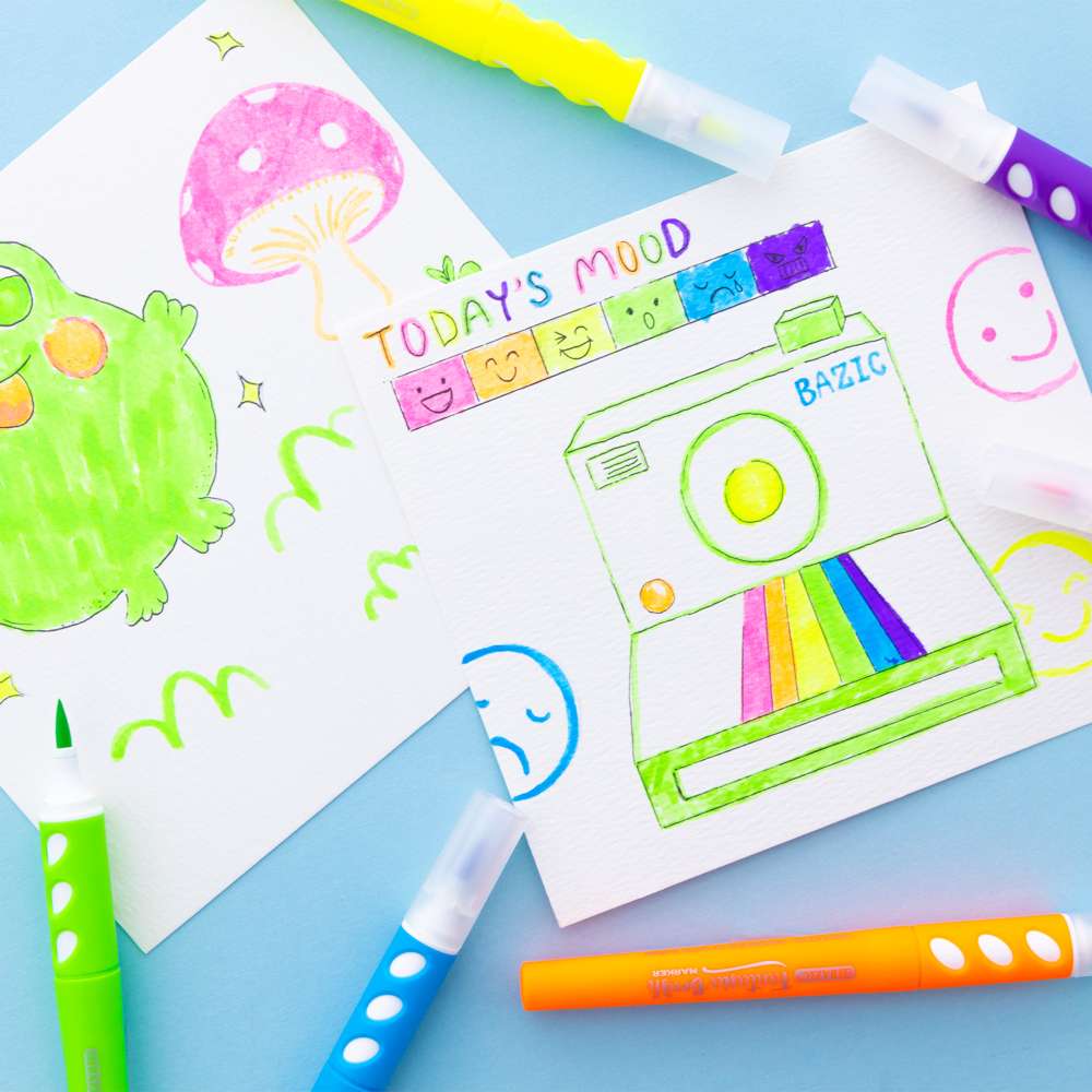 Brush Markers 6 Neon Colors