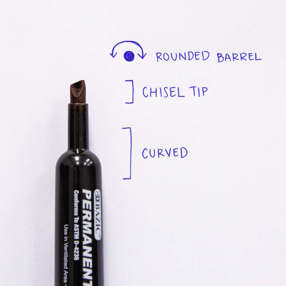 Chisel Tip Assorted Color Permanent Marker (12/Pack)