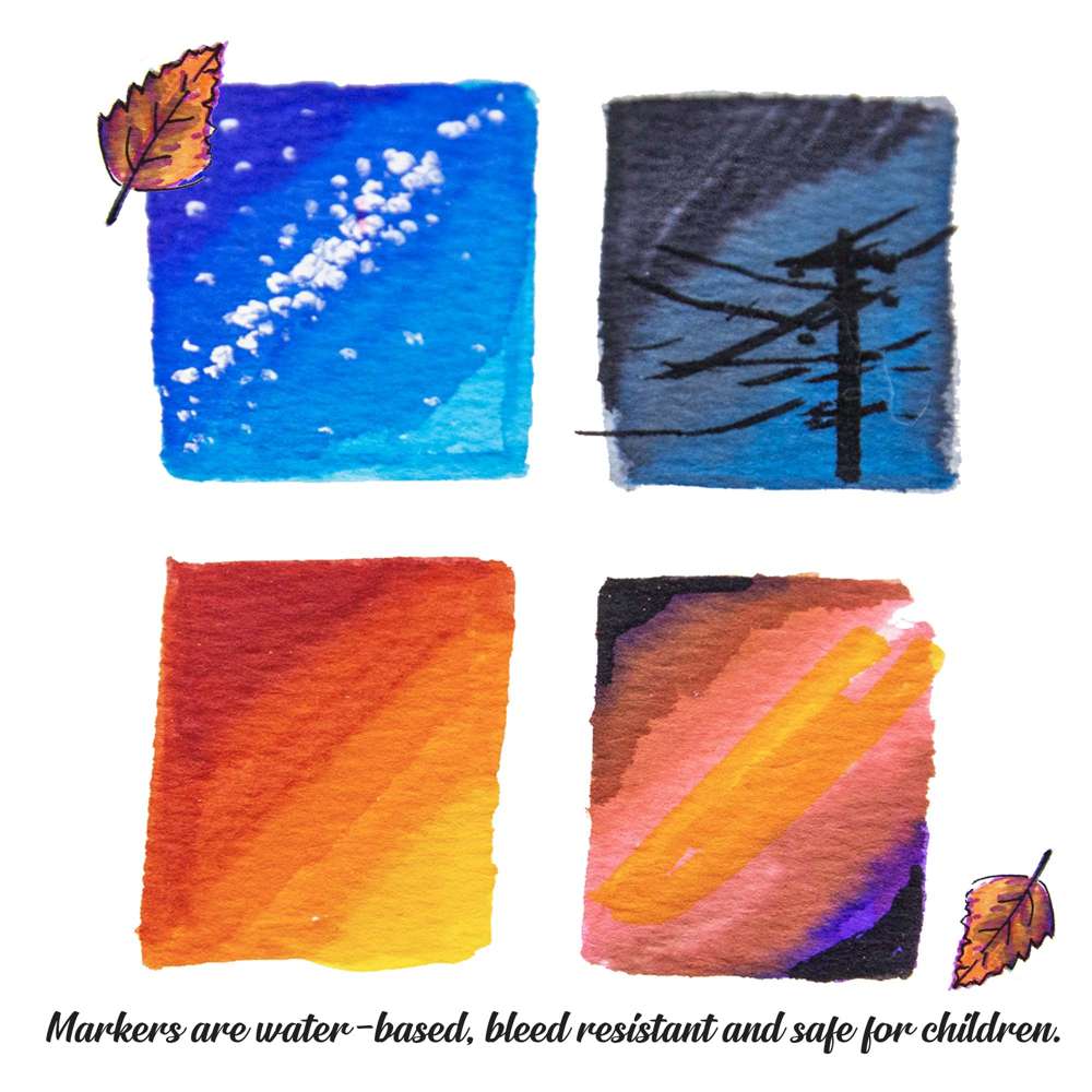 Brush Markers 12 Colors Washable
