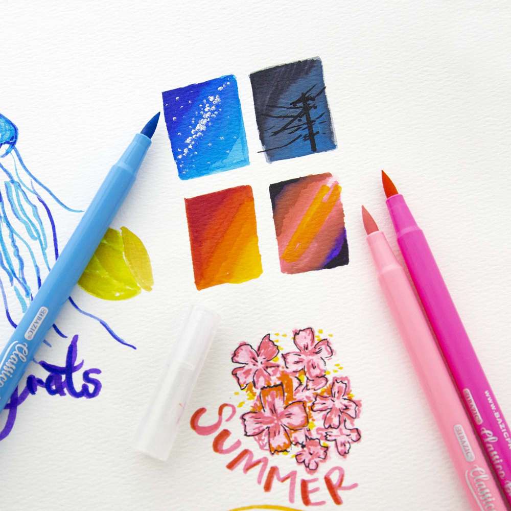 Brush Markers 12 Colors Washable