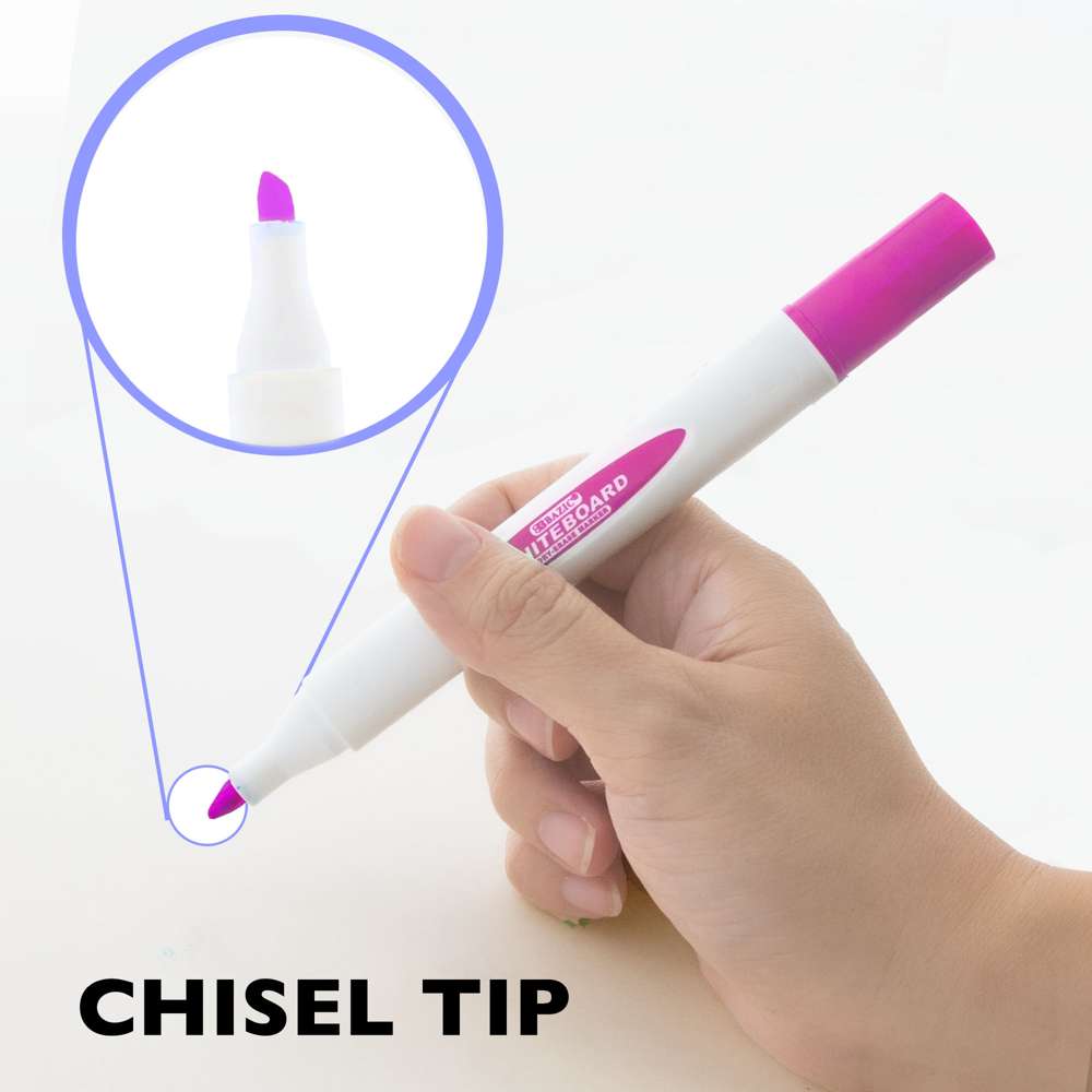 Triangle Dry-Erase Markers Chisel Tip Bright Colors (3/Pack)