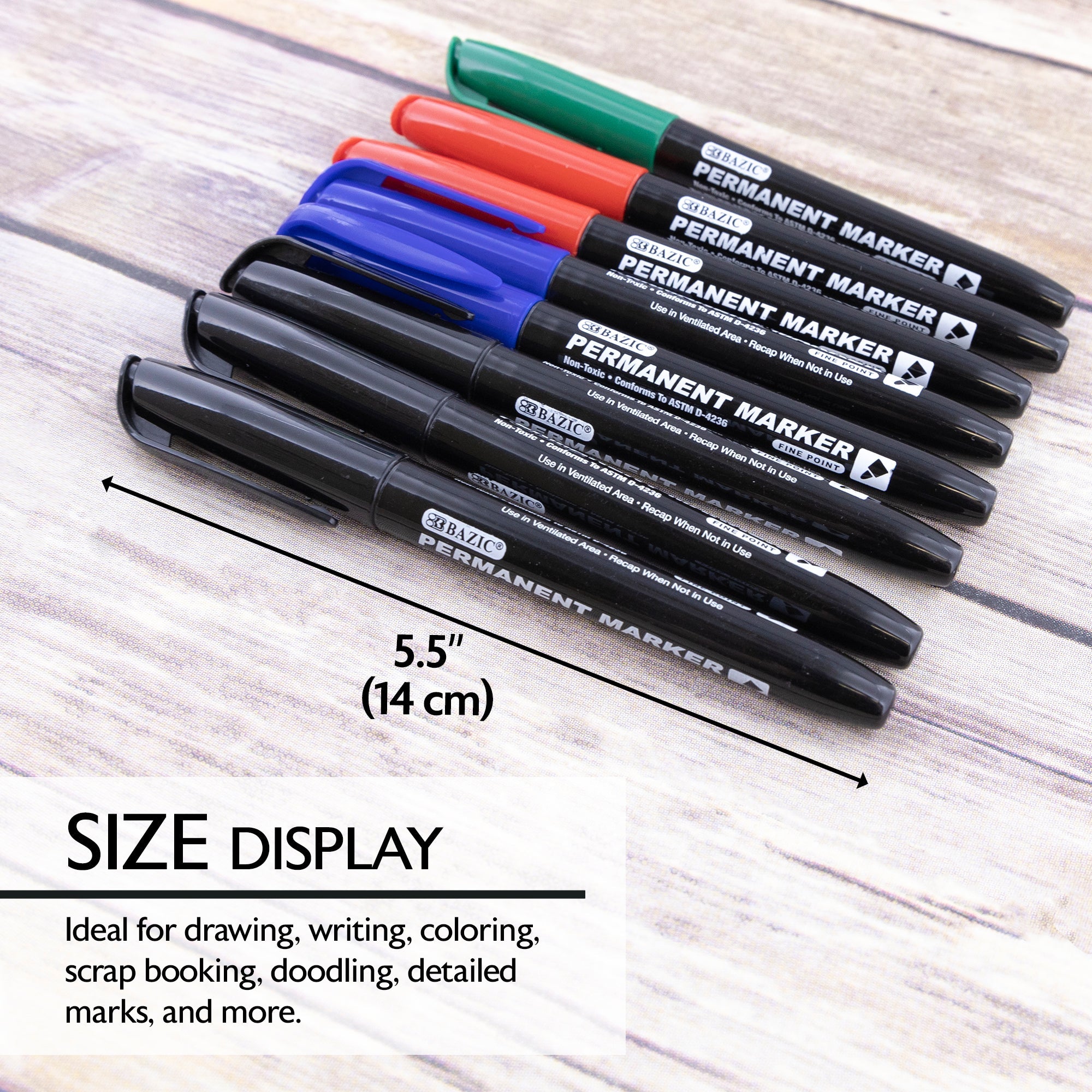 Fine Tip Assorted Color Permanent Markers (8/Pack)