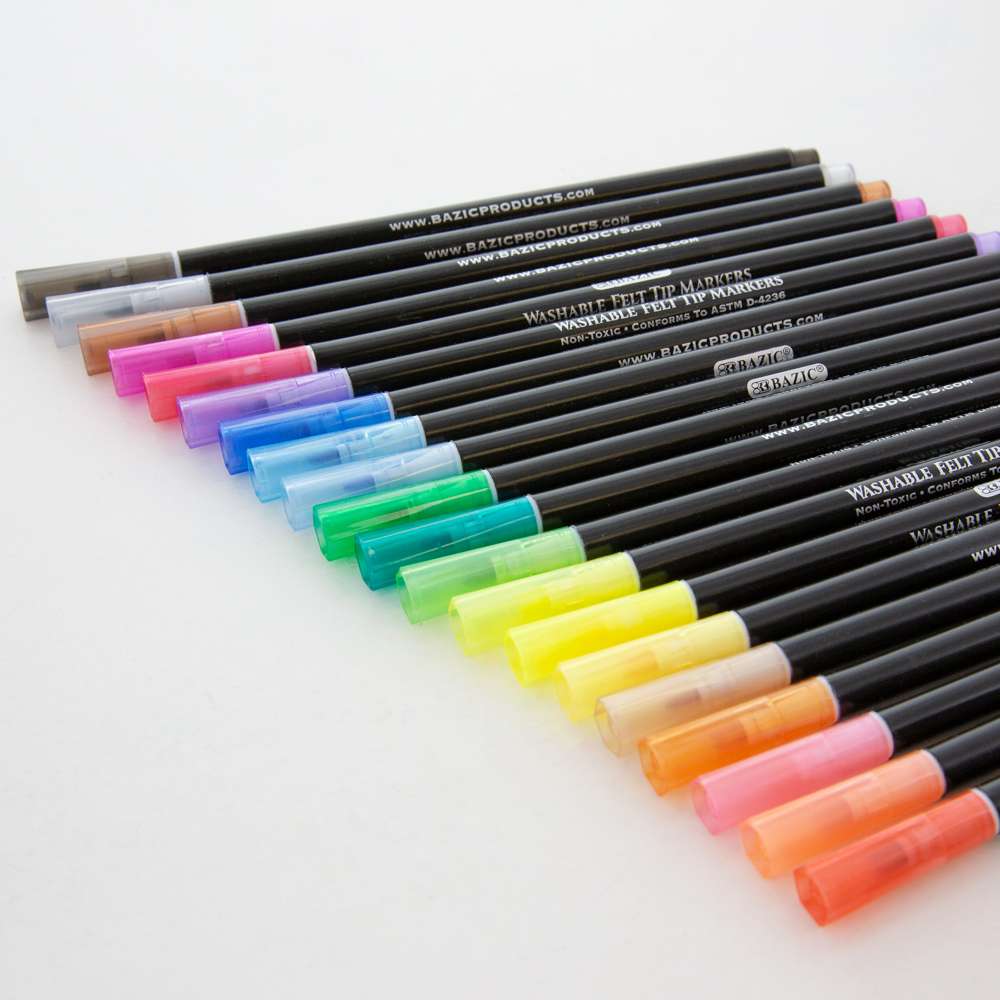 Felt Tip Washable Markers 20 Colors