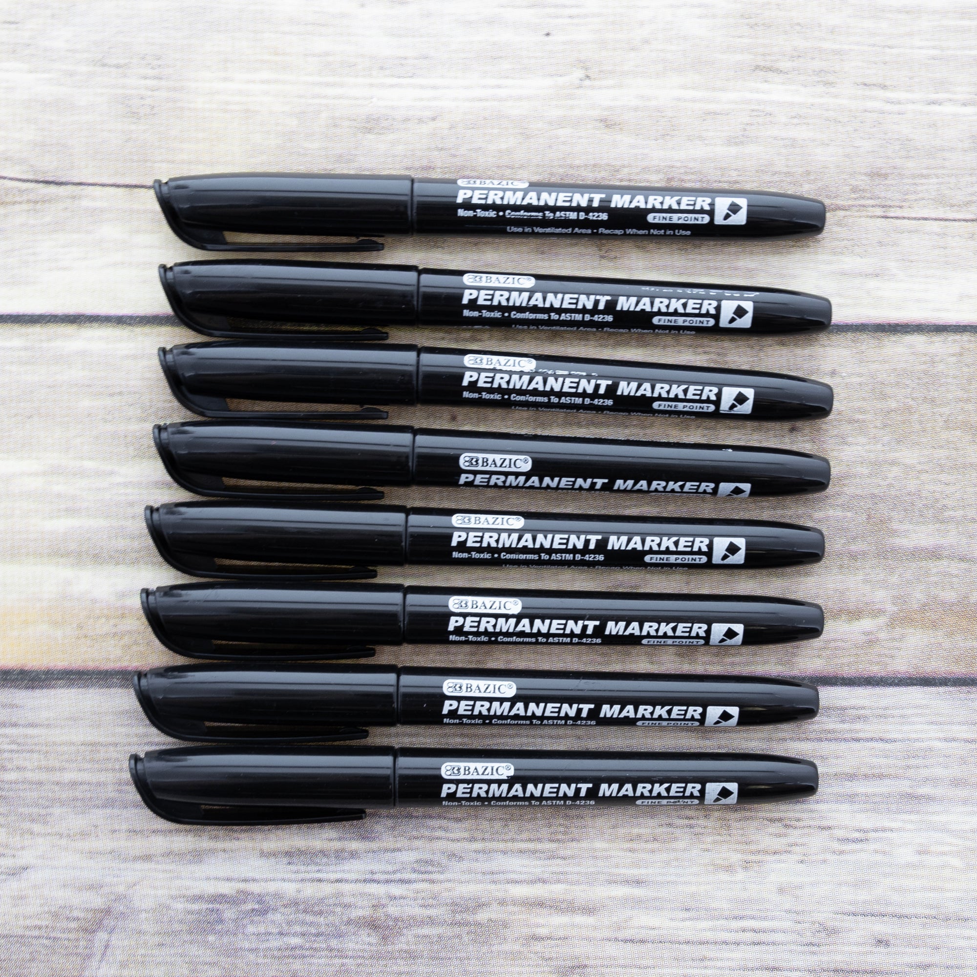 Fine Tip Black Permanent Markers (8/Pack)