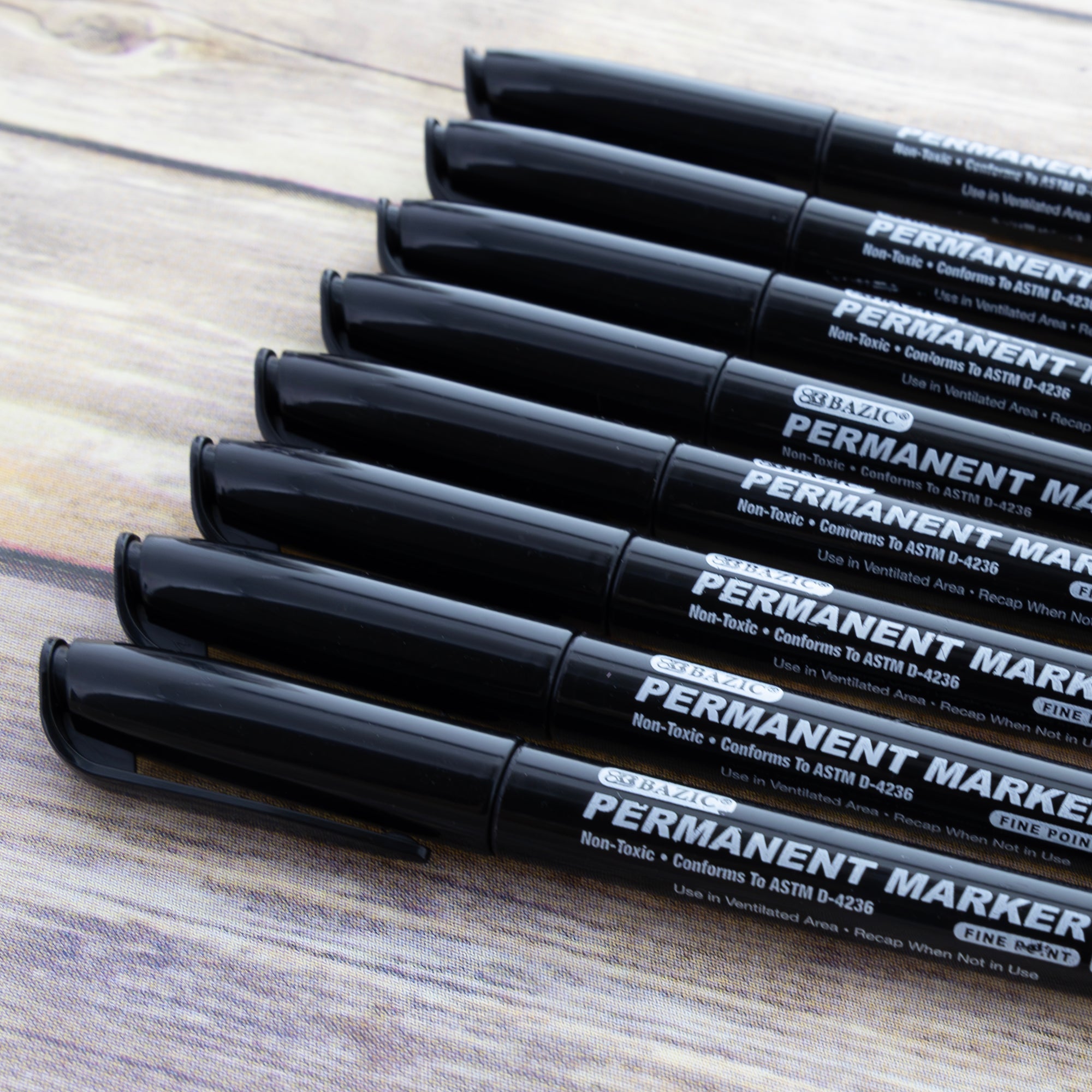 Fine Tip Black Permanent Markers (8/Pack)