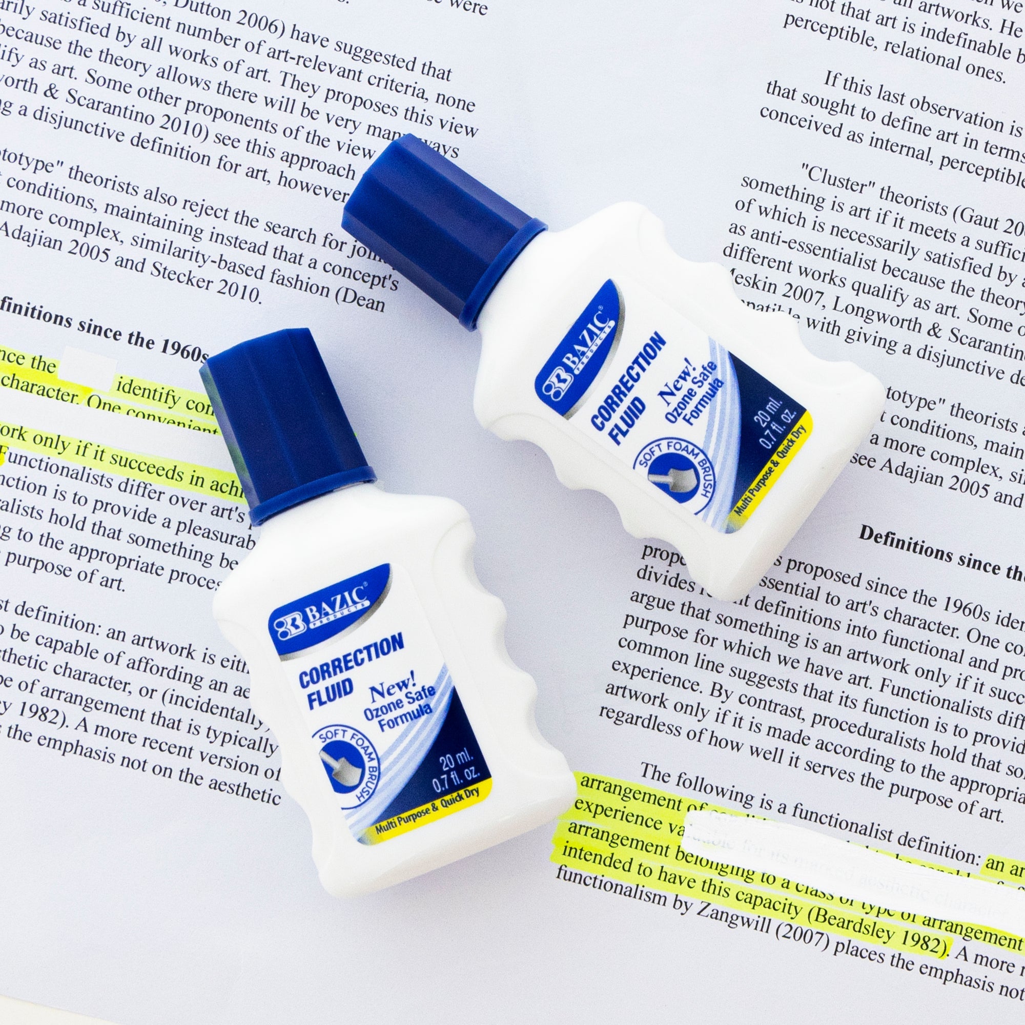 BAZIC 0.7 FL OZ (20 mL) Correction Fluid Foam Brush (2/Pk)