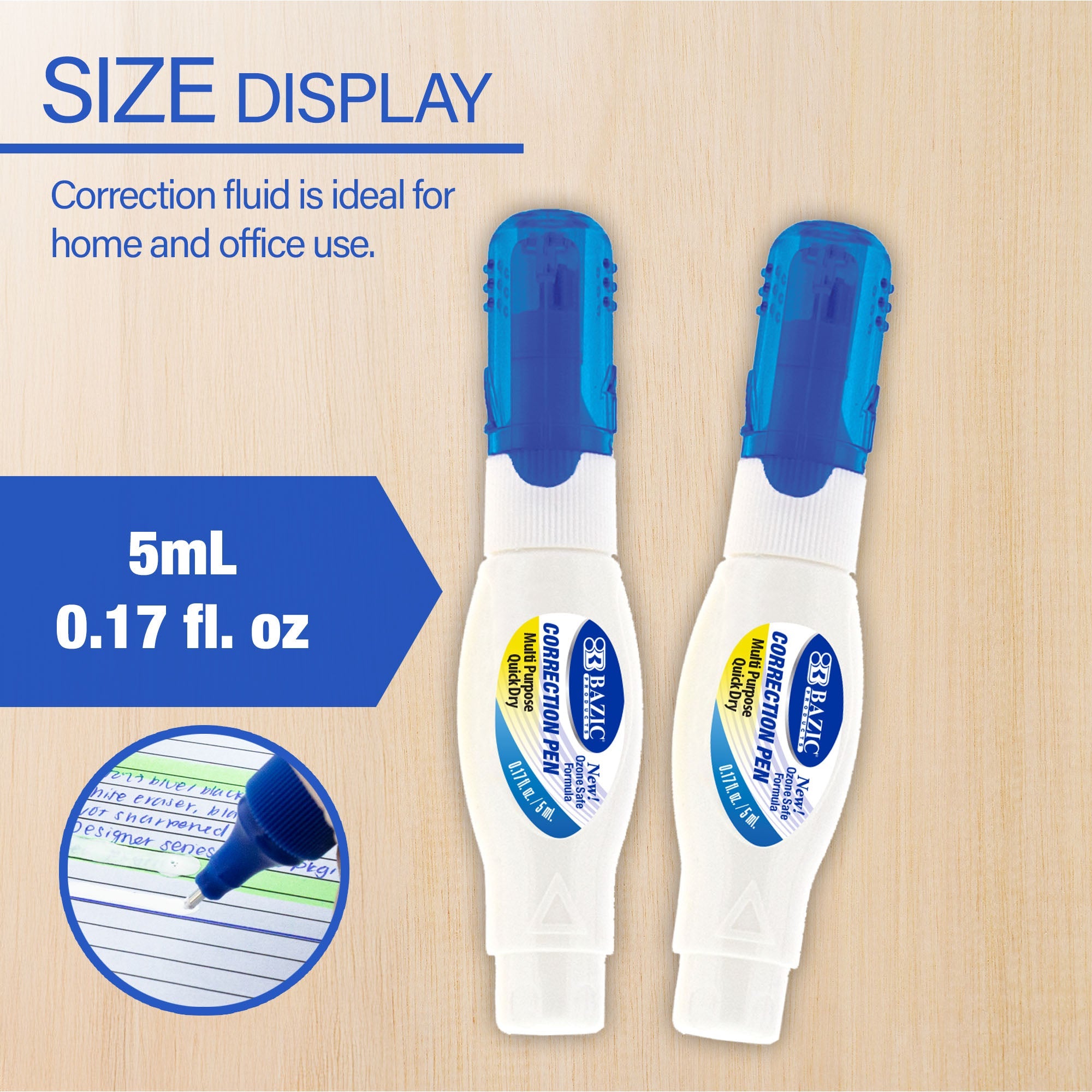 Correction Pen Metal Tip Mini 0.17 FL OZ (5 mL)(2/Pack)