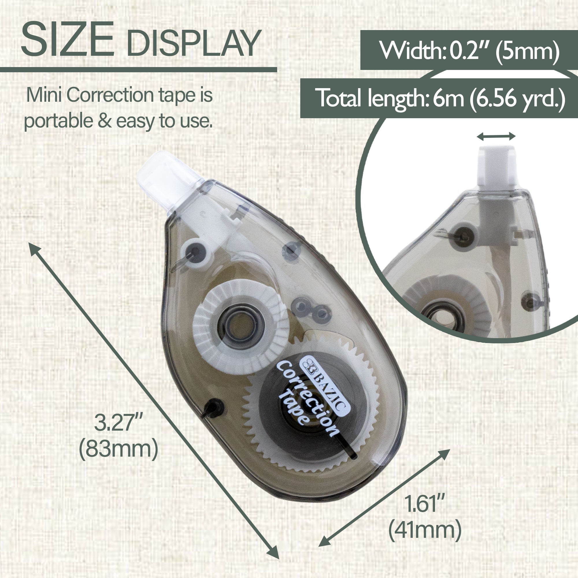 BAZIC Correction Tape 5 mm x 236"