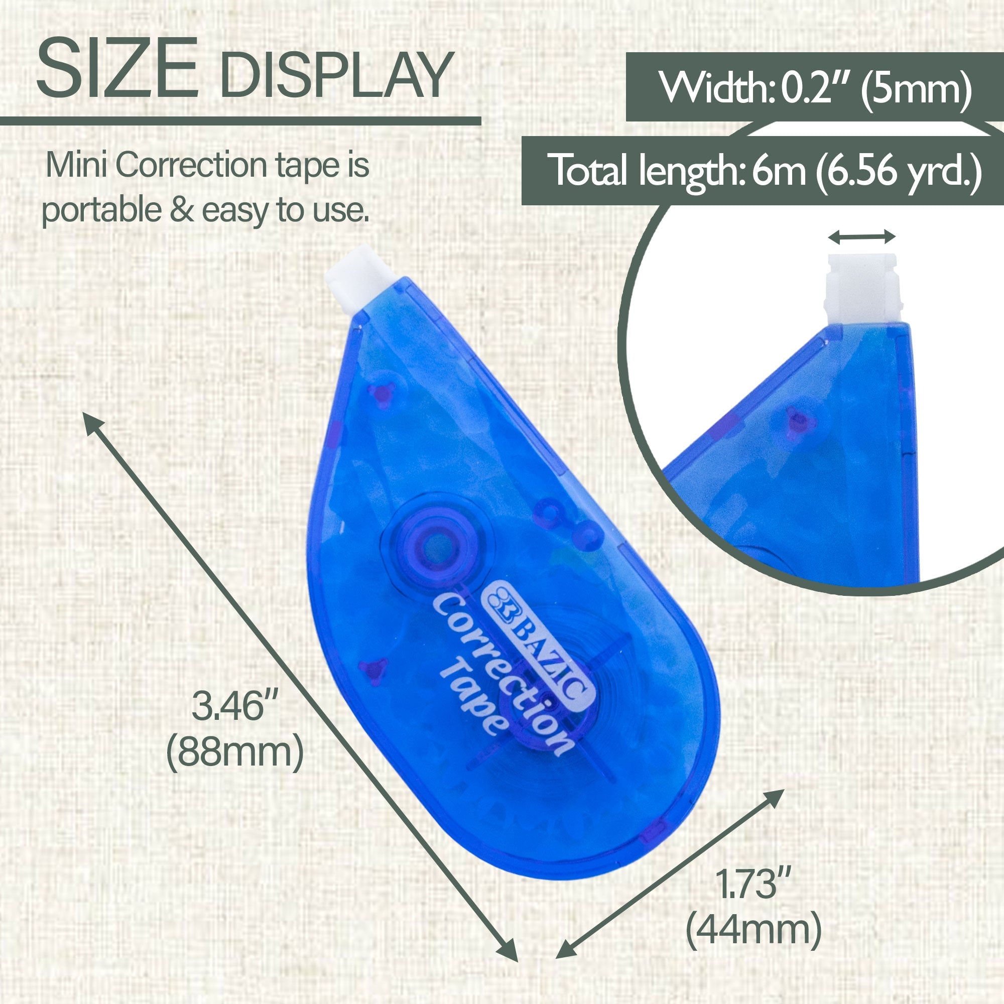 BAZIC 5 mm x 236" Correction Tape