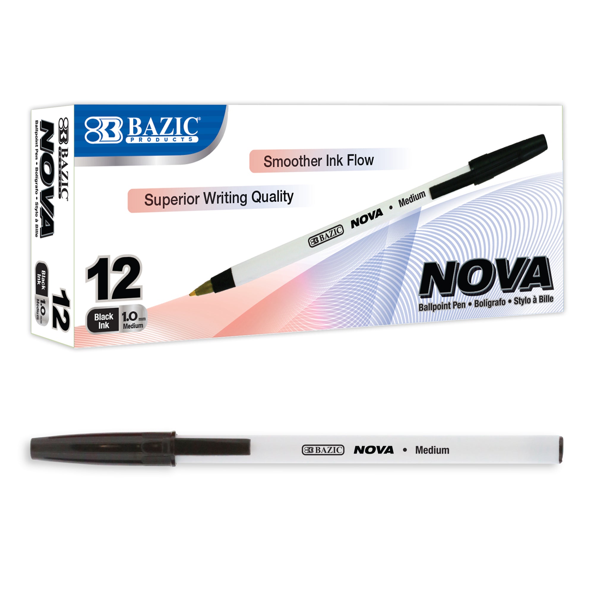 Nova (12/Box) Black Color Stick Pen