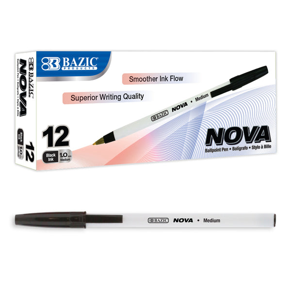Nova Black Color Stick Pen (12/Box)