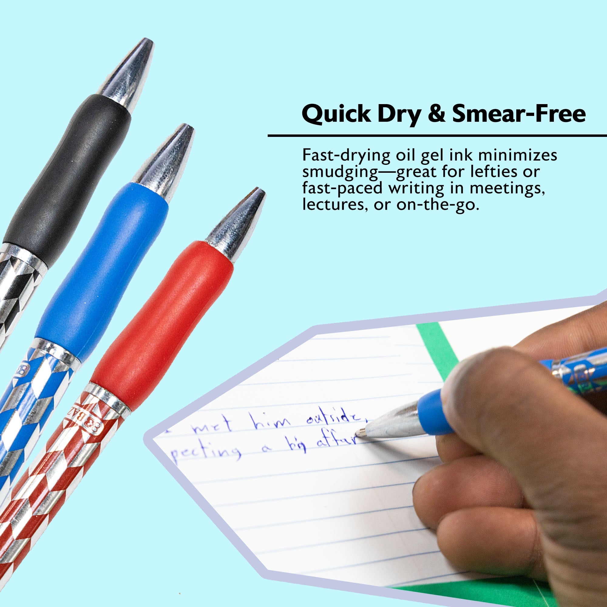Maxxon 1.4 mm Tip Asst. Color FUSE Tech Ink Retractable Pen w/ Cushion Grip (4/Pack)