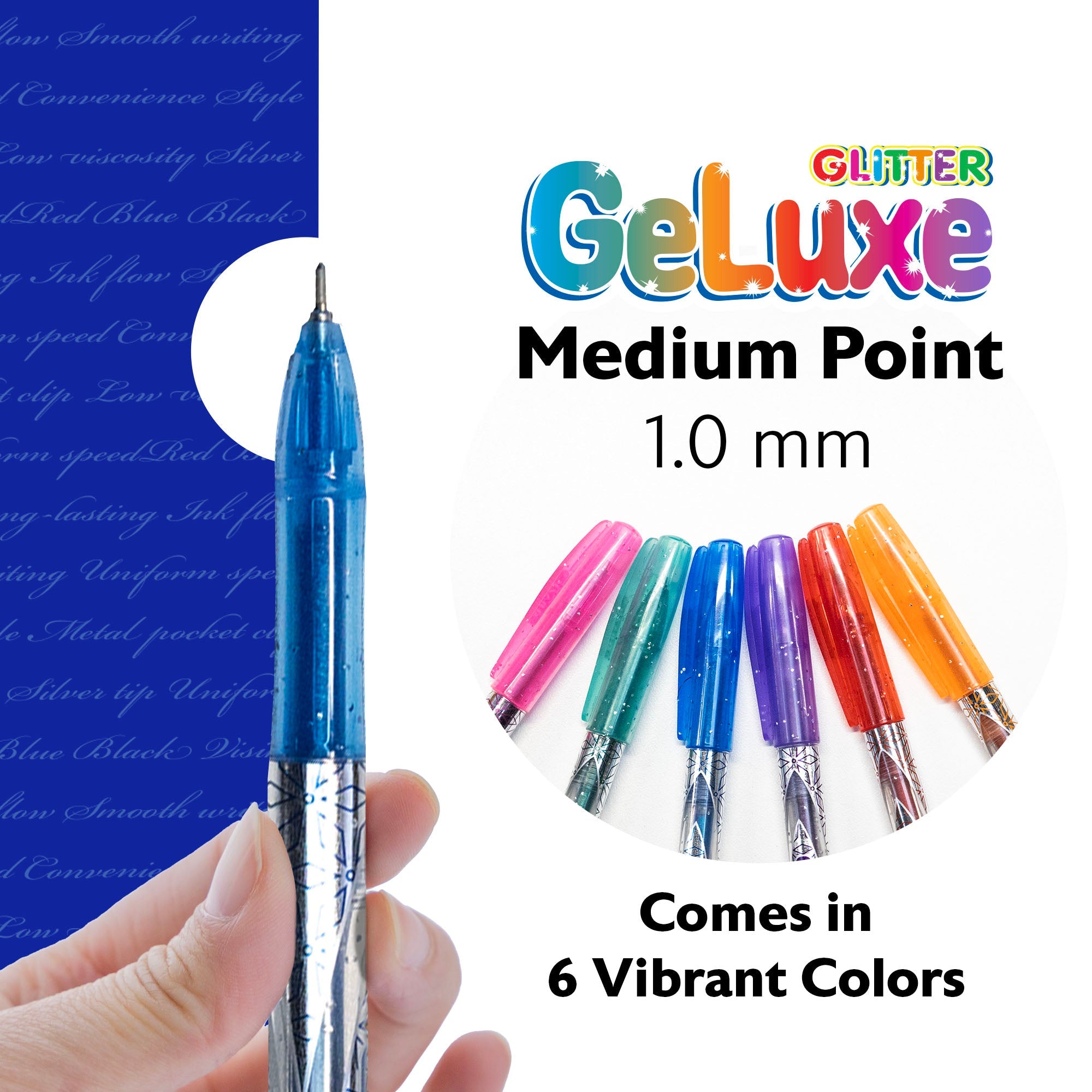 GeLuxe 6 Glitter Color Gel Roller Pen