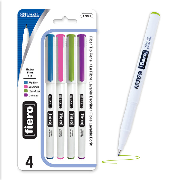 Fiero Fancy Color Fiber Tip Fineliner Pen (4/Pack)