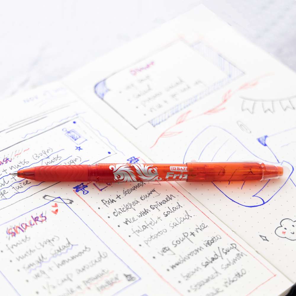 Frizz Red Erasable Gel Pen with Grip