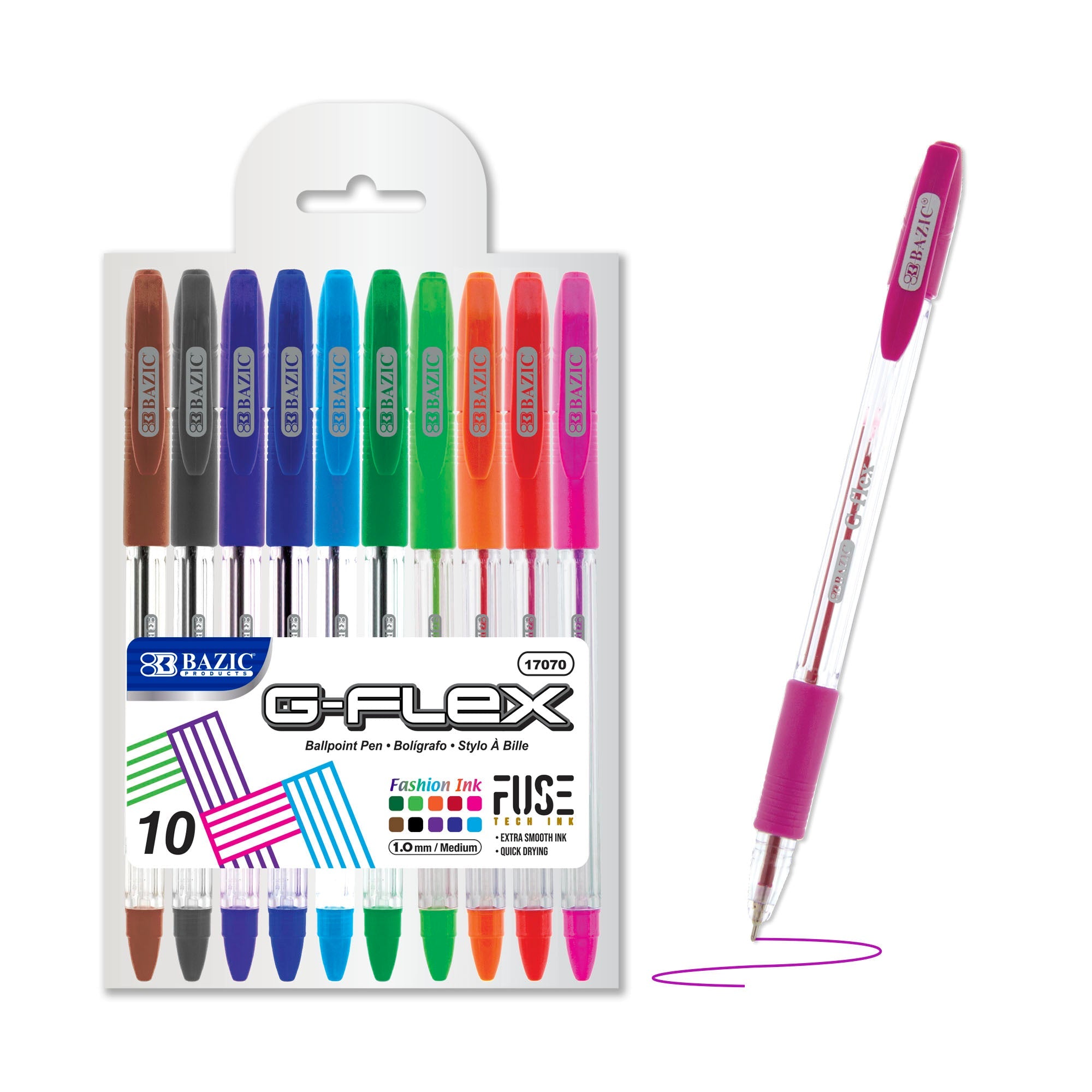 G-Flex 10 Color Oil-Gel Ink Pen w/ Cushion Grip