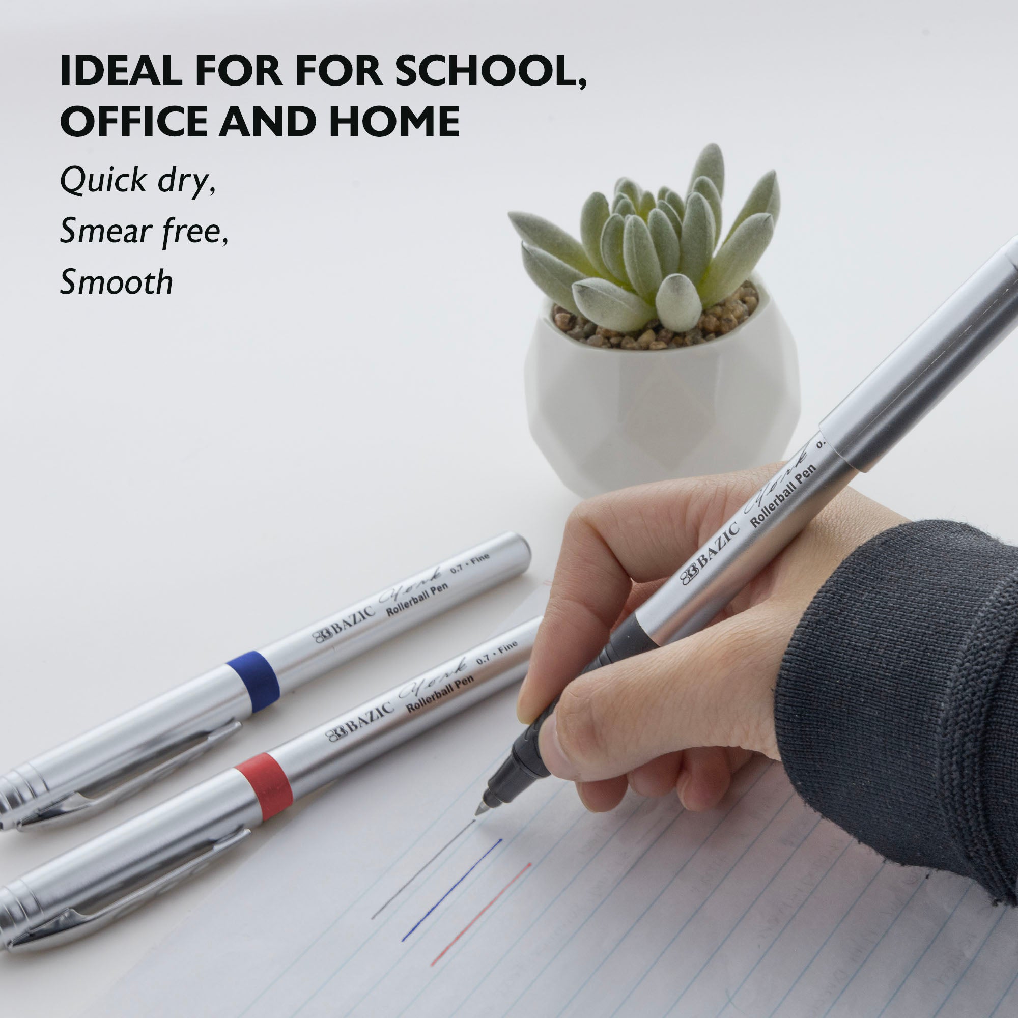 York Assorted Color Rollerball Pen w/ Grip (3/Pack)